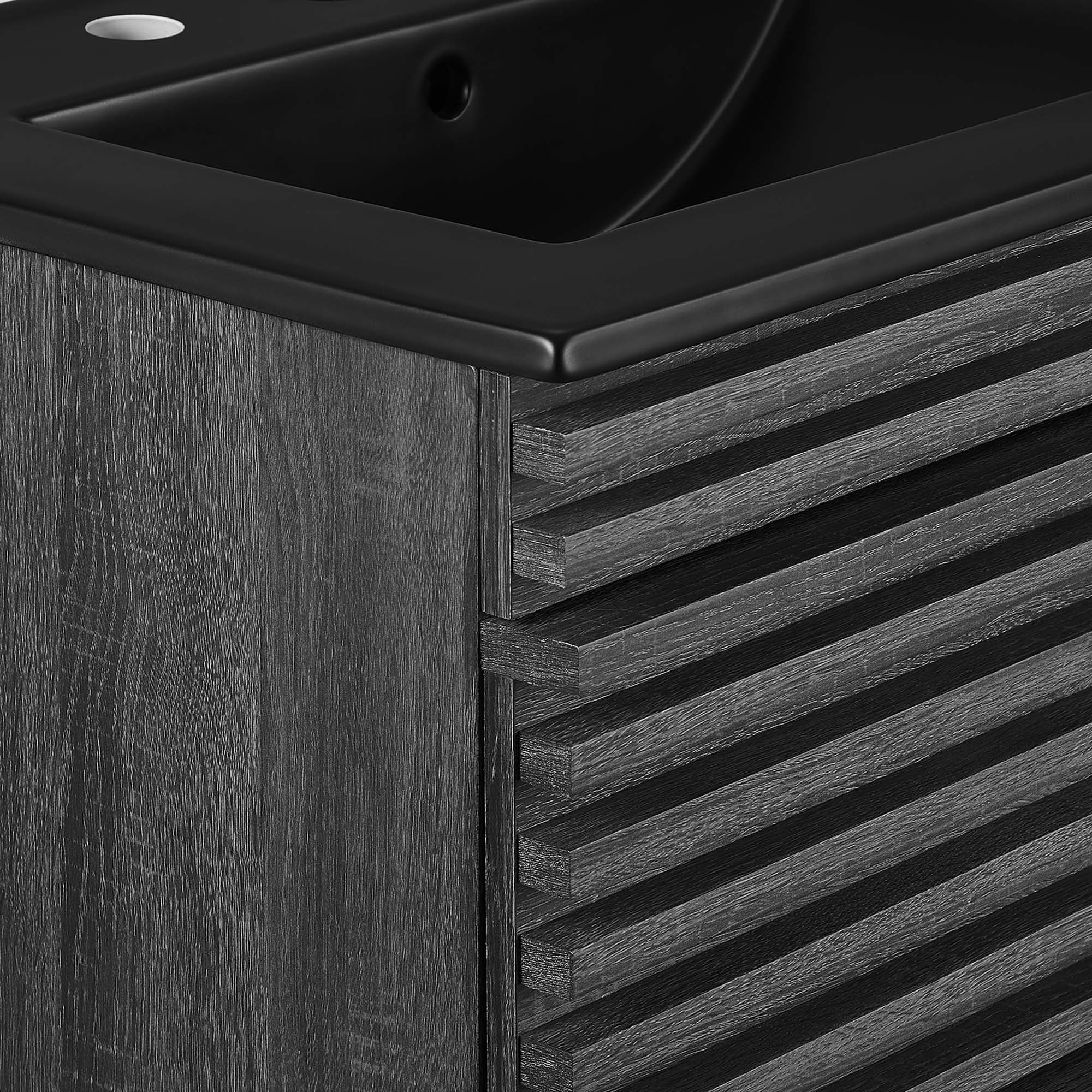 Render 24" Wall-Mount Bathroom Vanity, Charcoal Black