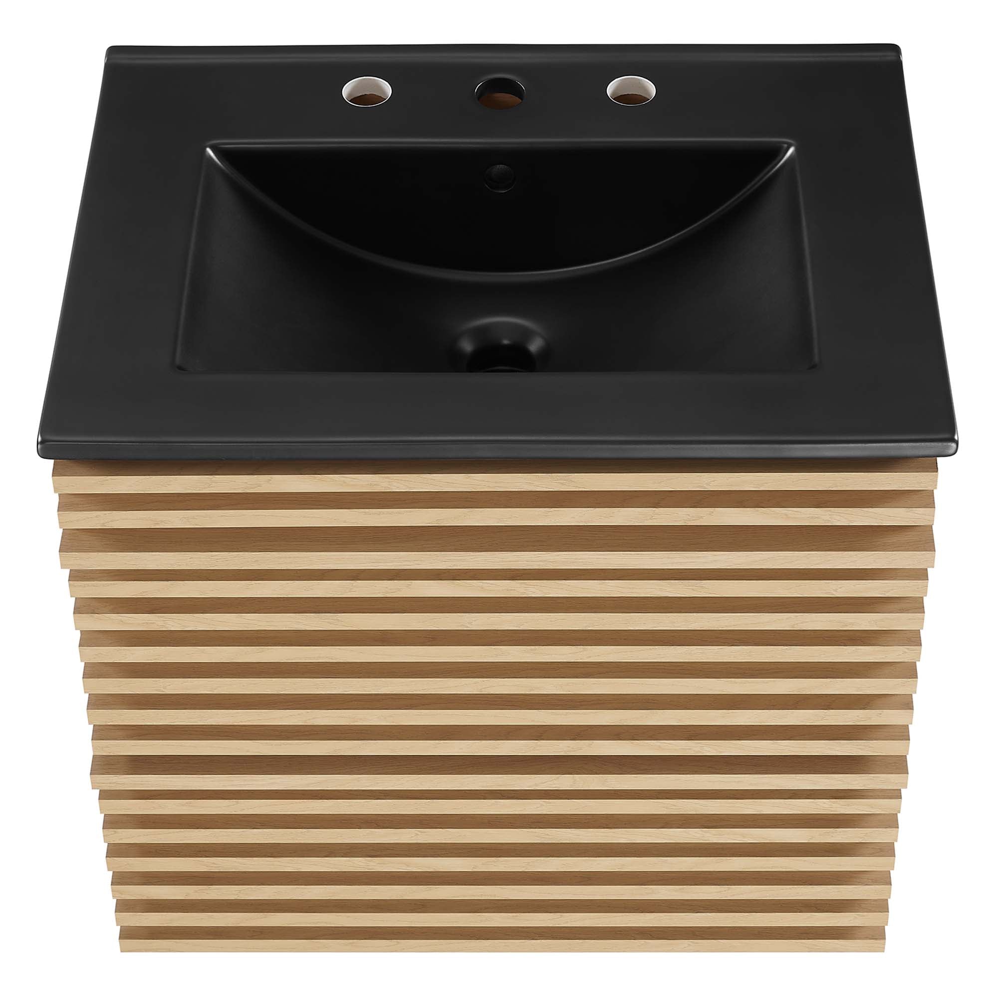 Render 24" Wall-Mount Bathroom Vanity, Oak Black