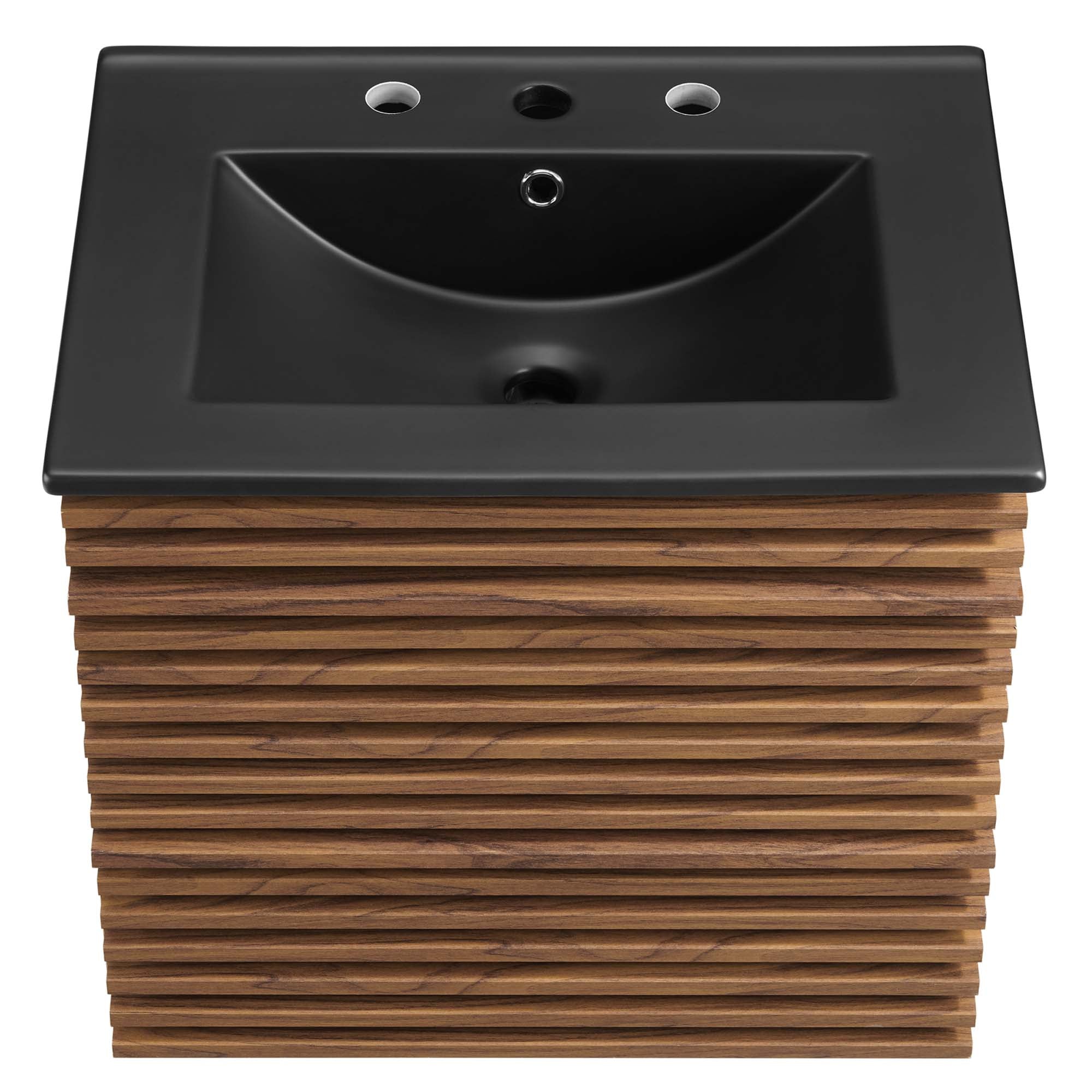Render 24" Wall-Mount Bathroom Vanity, Walnut Black