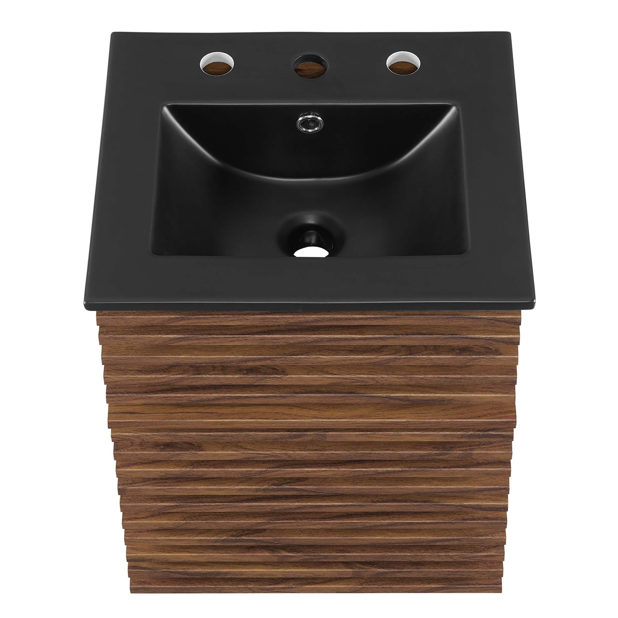 Render 18" Wall-Mount Bathroom Vanity, Walnut Black