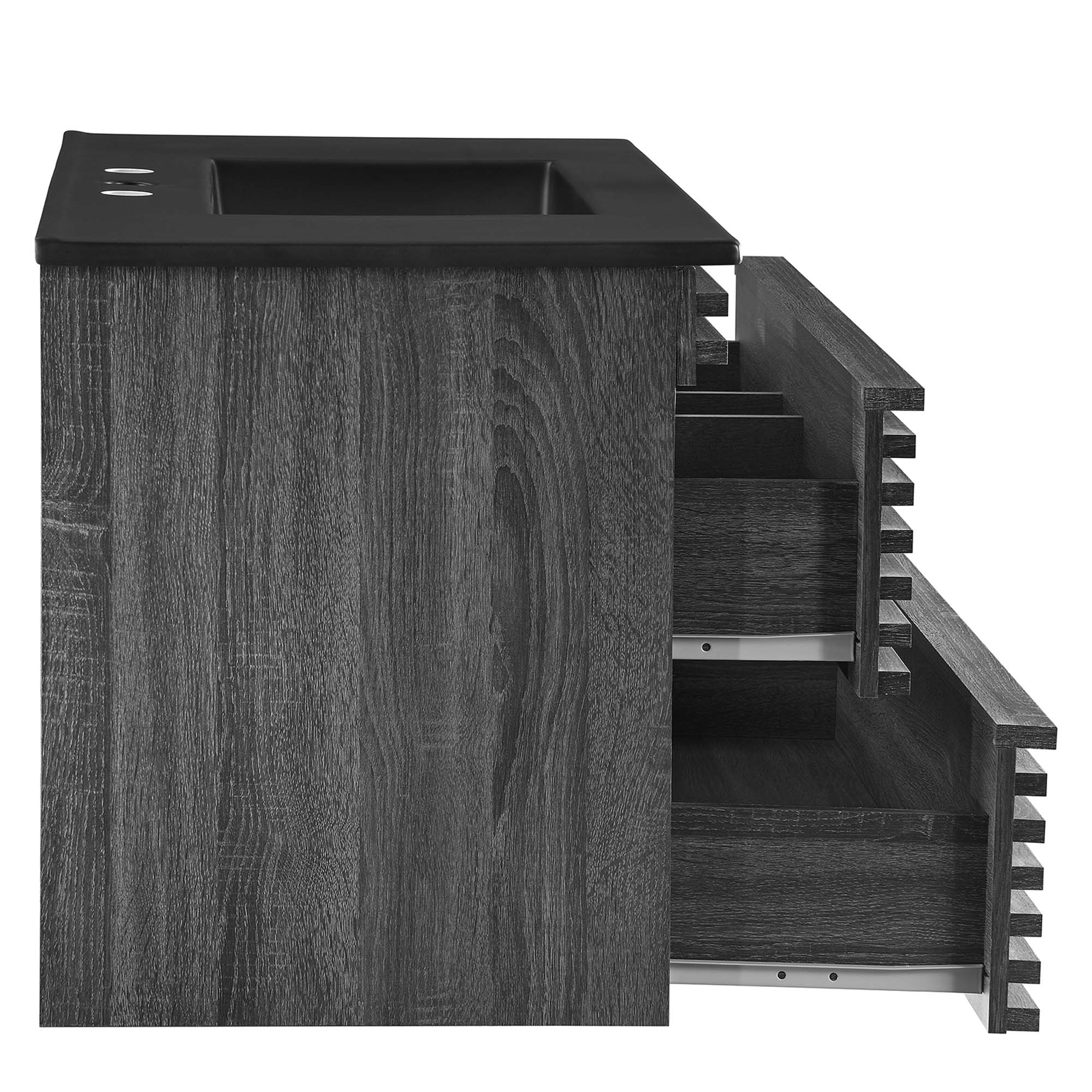 Render 36" Wall-Mount Bathroom Vanity, Charcoal Black