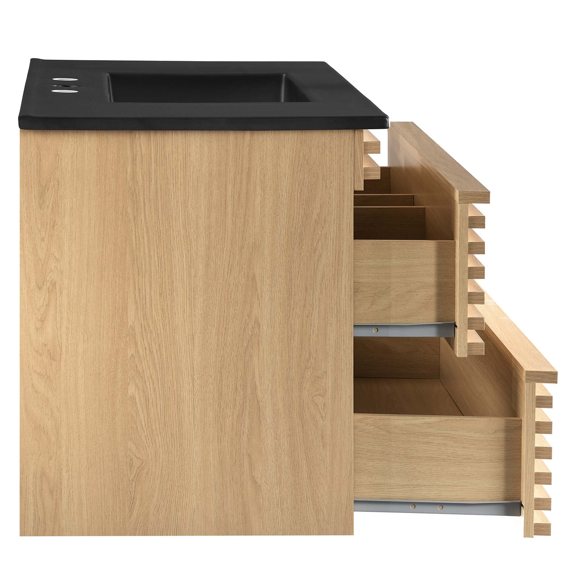 Render 36" Wall-Mount Bathroom Vanity, Oak Black
