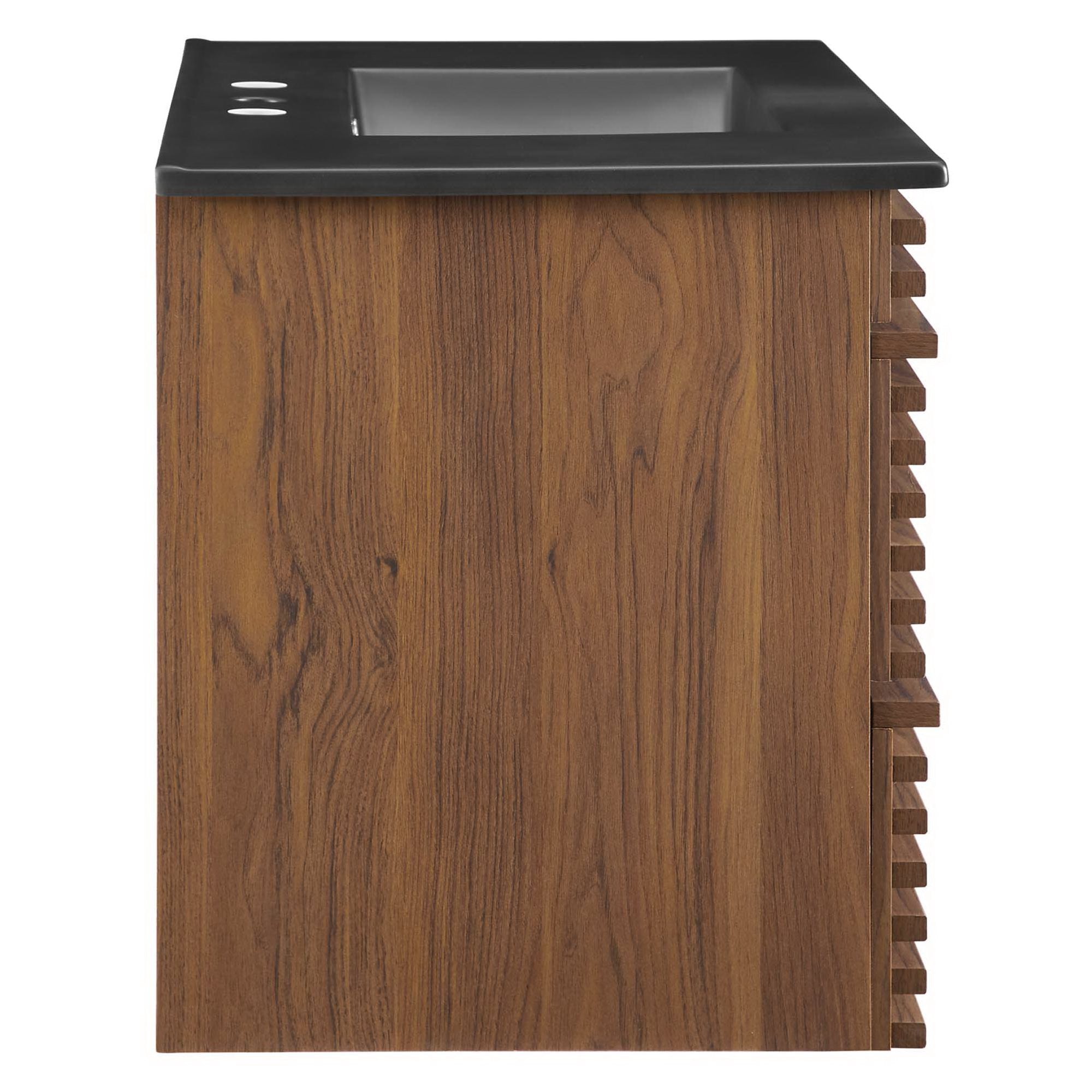 Render 36" Wall-Mount Bathroom Vanity, Walnut Black