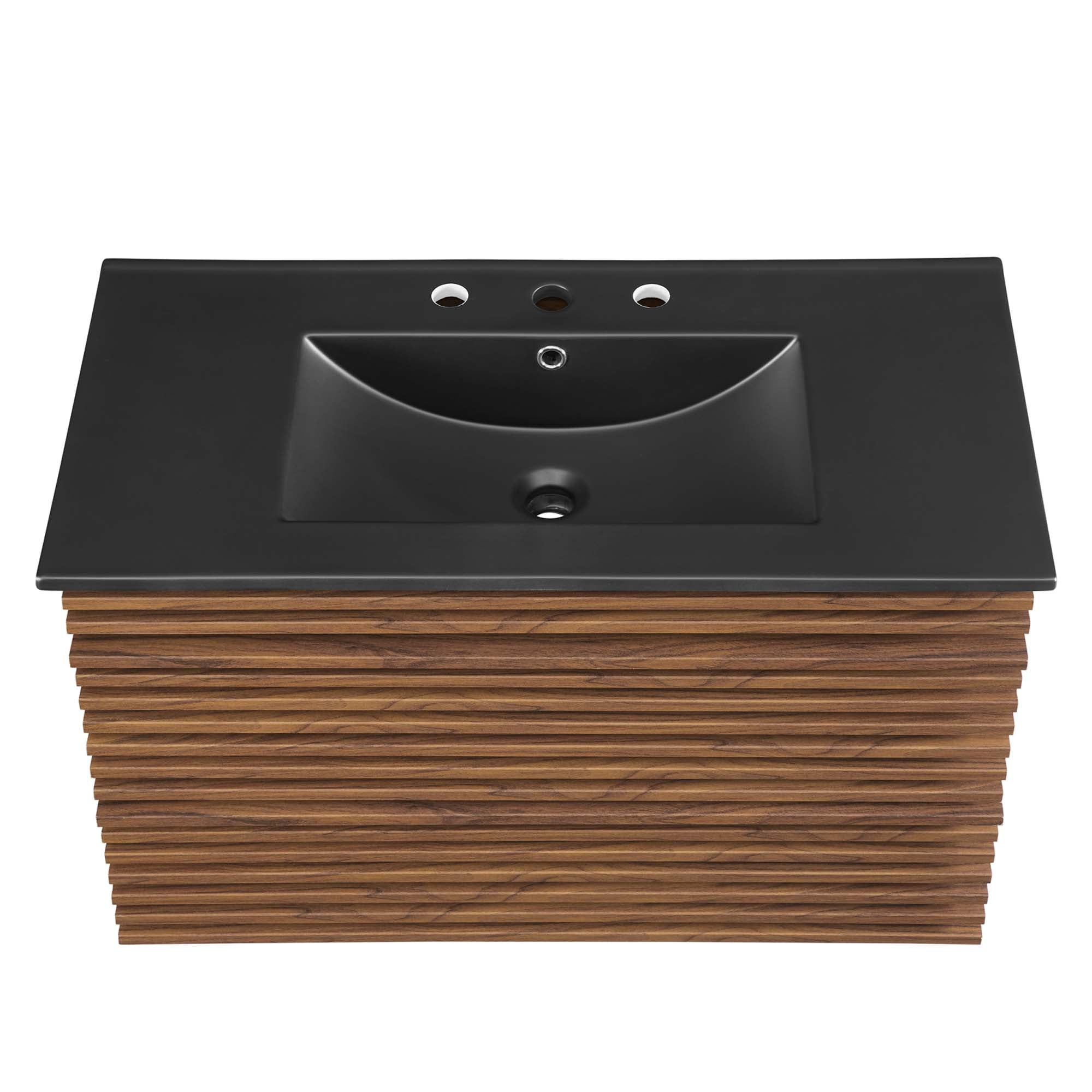 Render 36" Wall-Mount Bathroom Vanity, Walnut Black