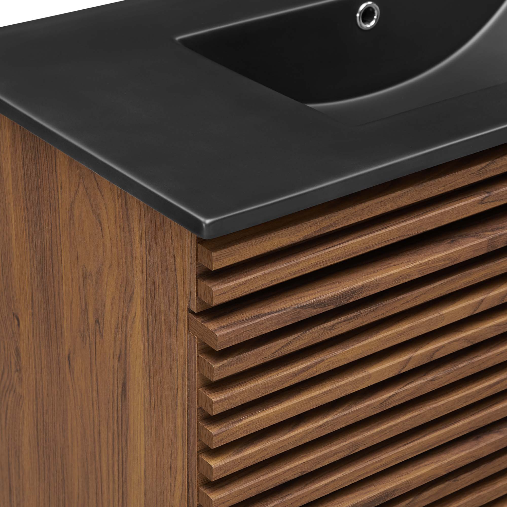 Render 36" Wall-Mount Bathroom Vanity, Walnut Black