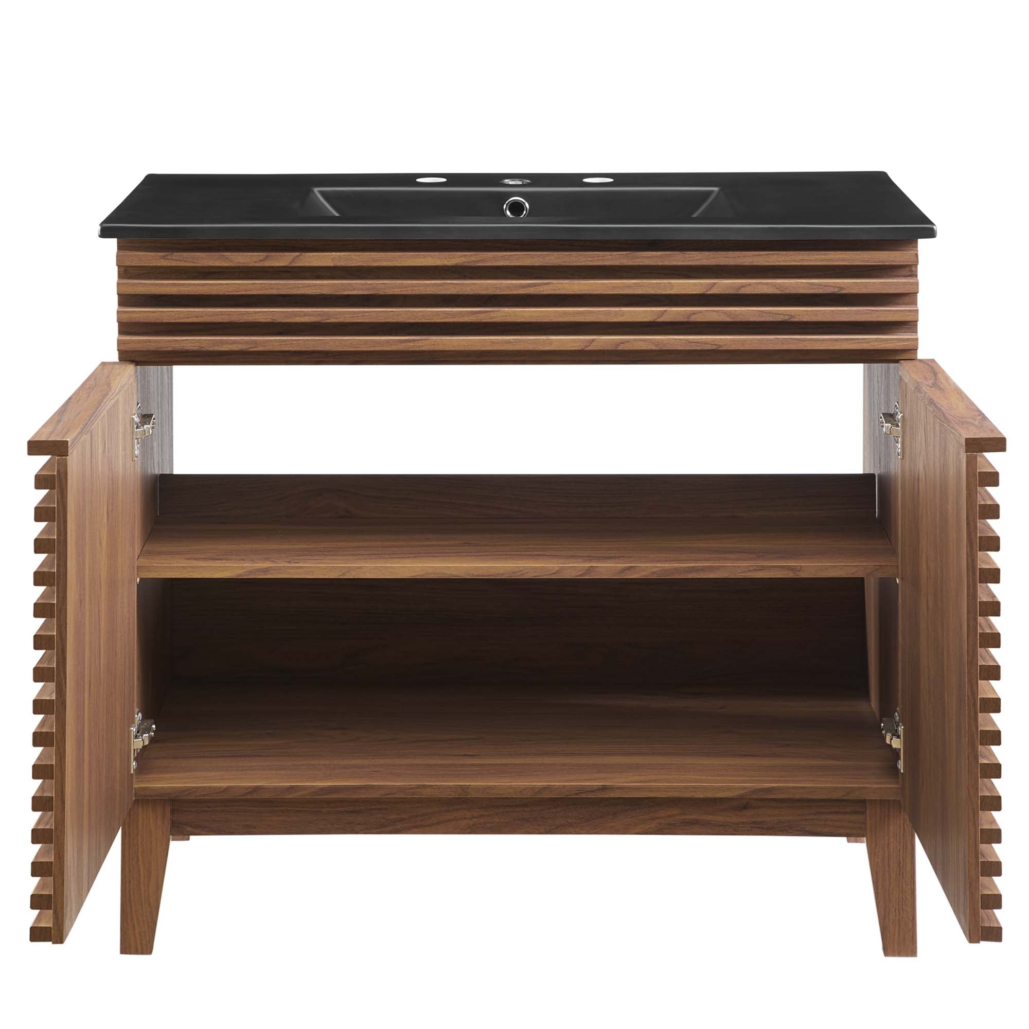Render 36" Bathroom Vanity, Walnut Black