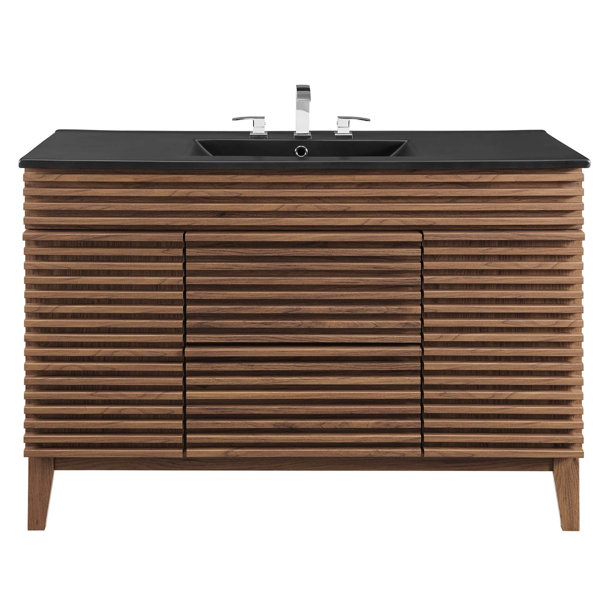 Render 48" Single Sink Bathroom Vanity, Walnut Black
