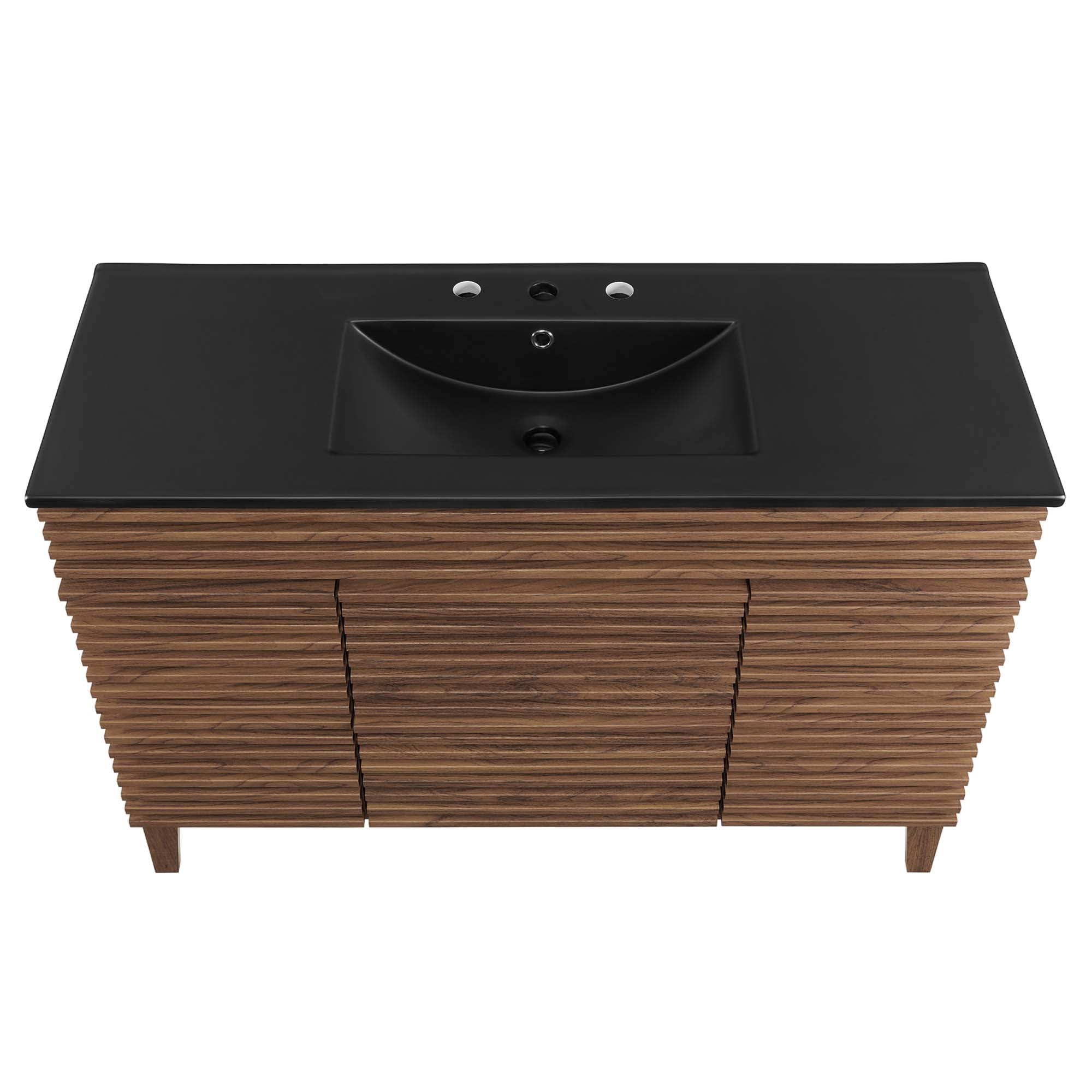 Render 48" Single Sink Bathroom Vanity, Walnut Black