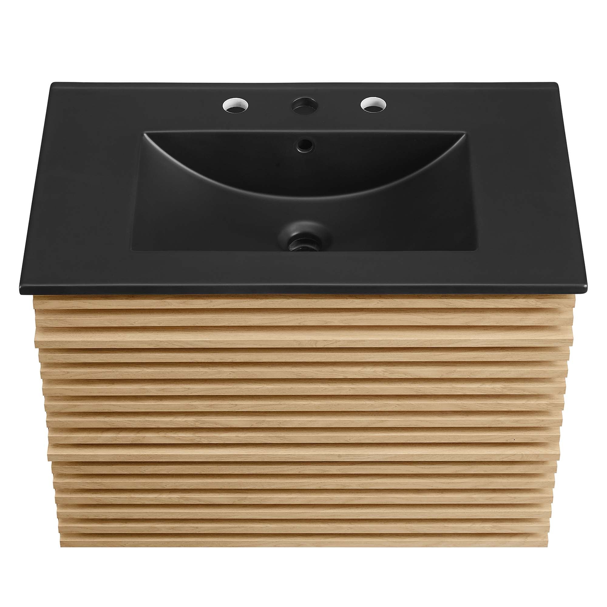 Render 30" Wall-Mount Bathroom Vanity, Oak Black