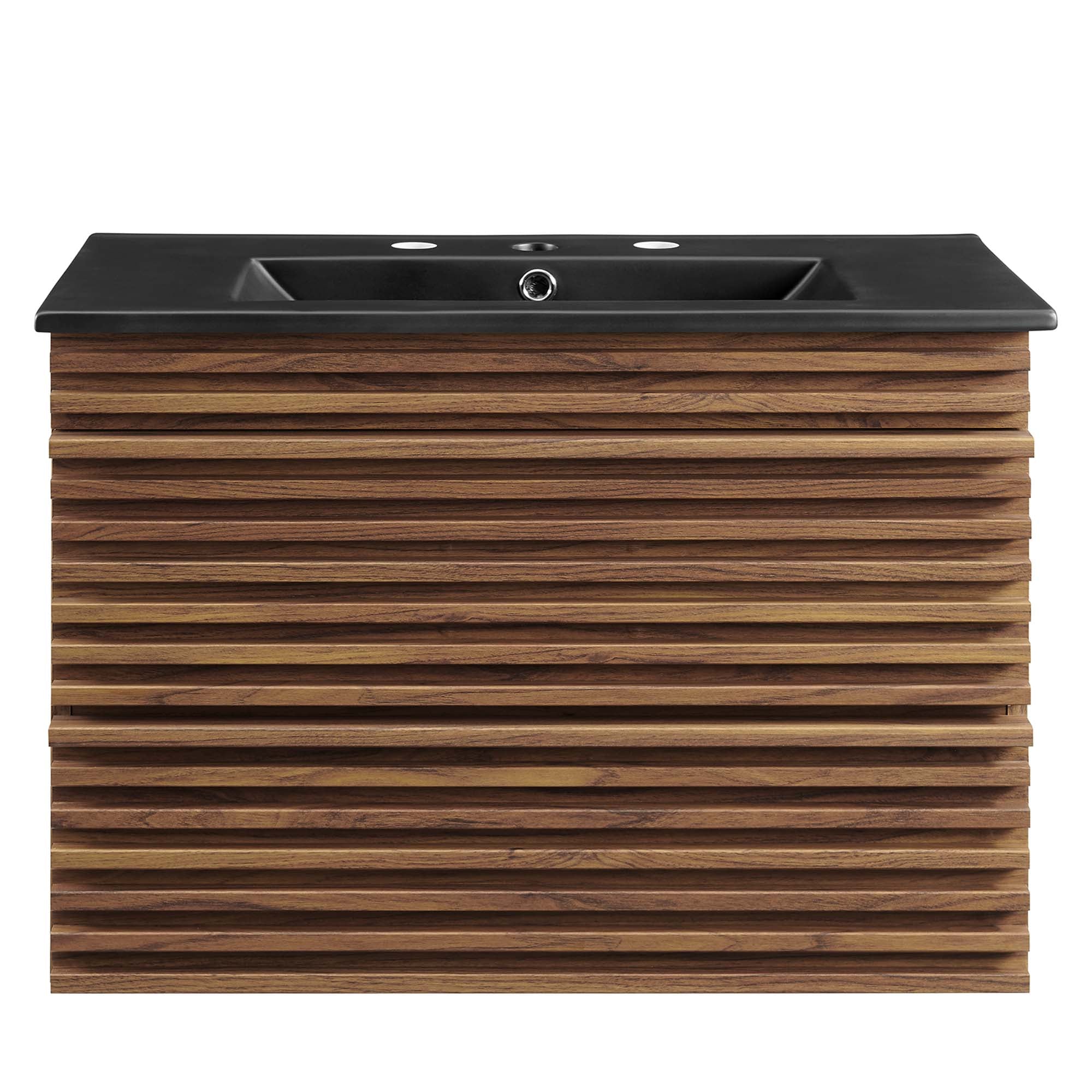 Render 30" Wall-Mount Bathroom Vanity, Walnut Black