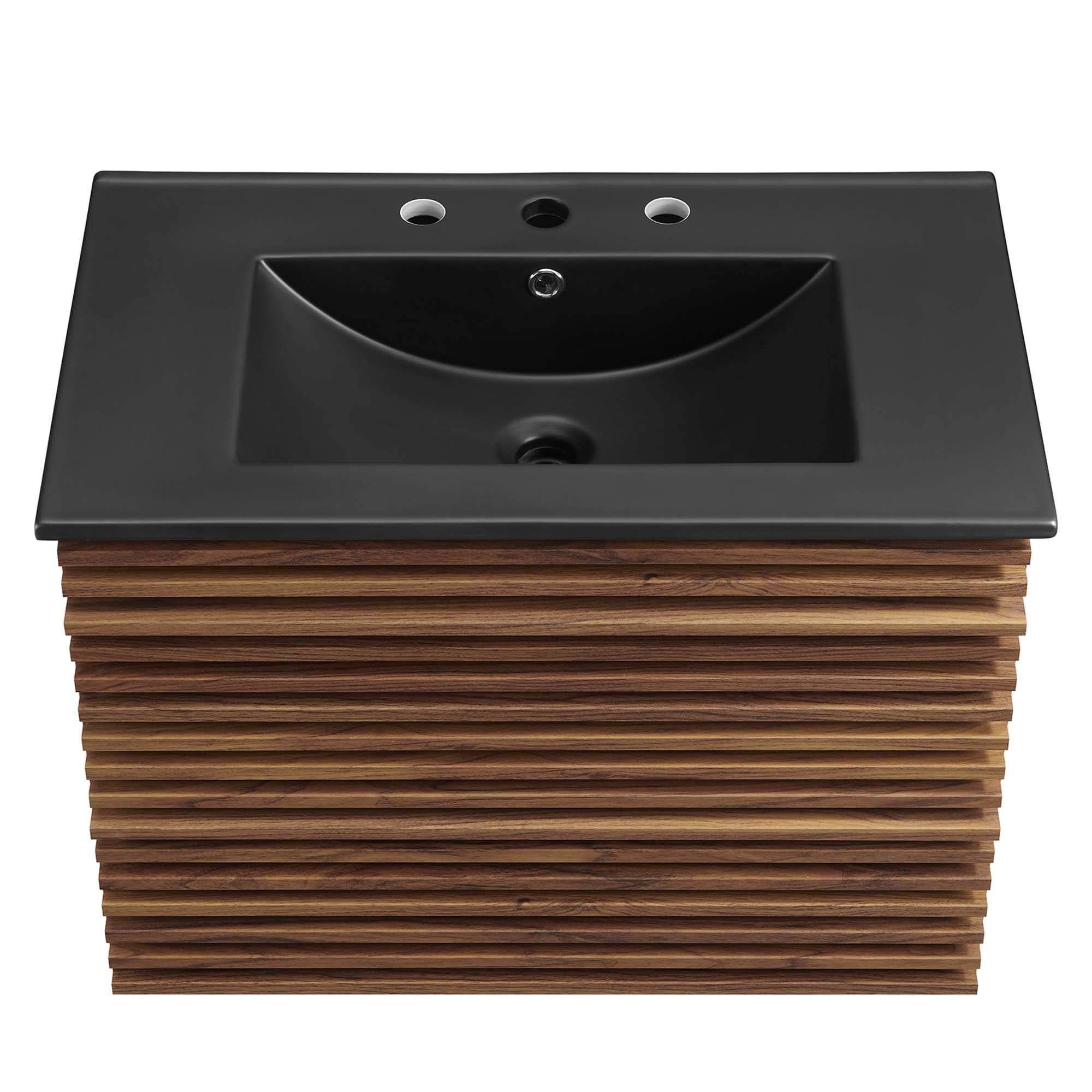 Render 30" Wall-Mount Bathroom Vanity, Walnut Black
