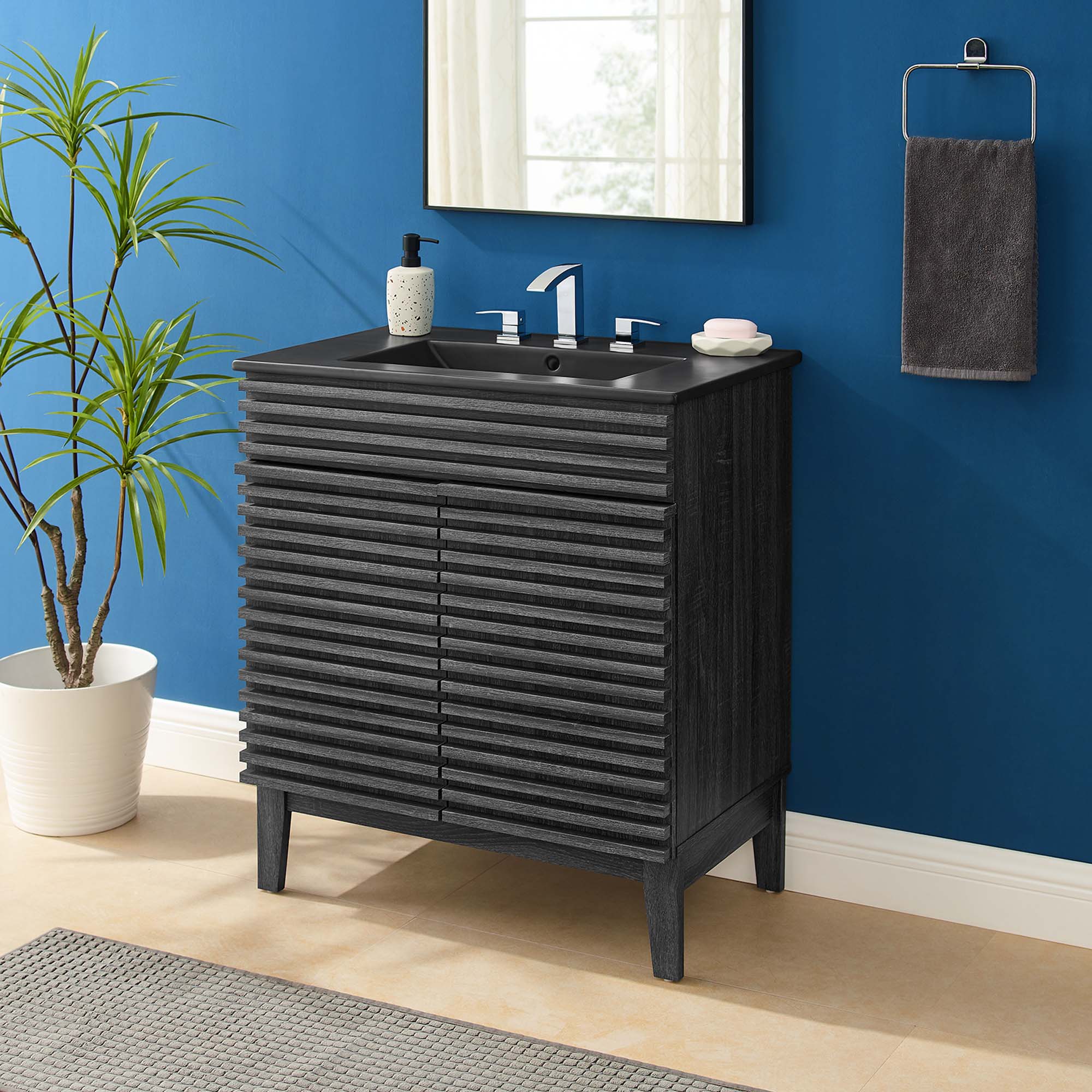 Render 30" Bathroom Vanity, Charcoal Black