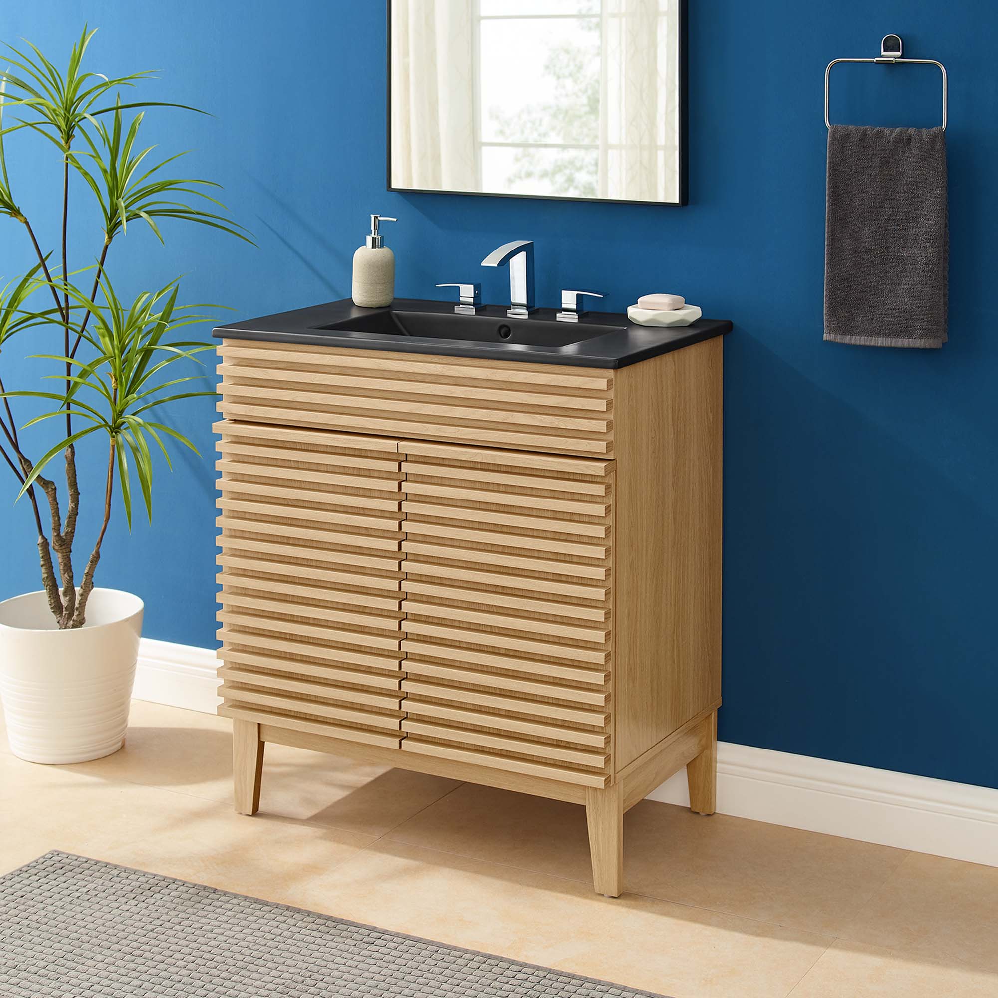 Render 30" Bathroom Vanity, Oak Black