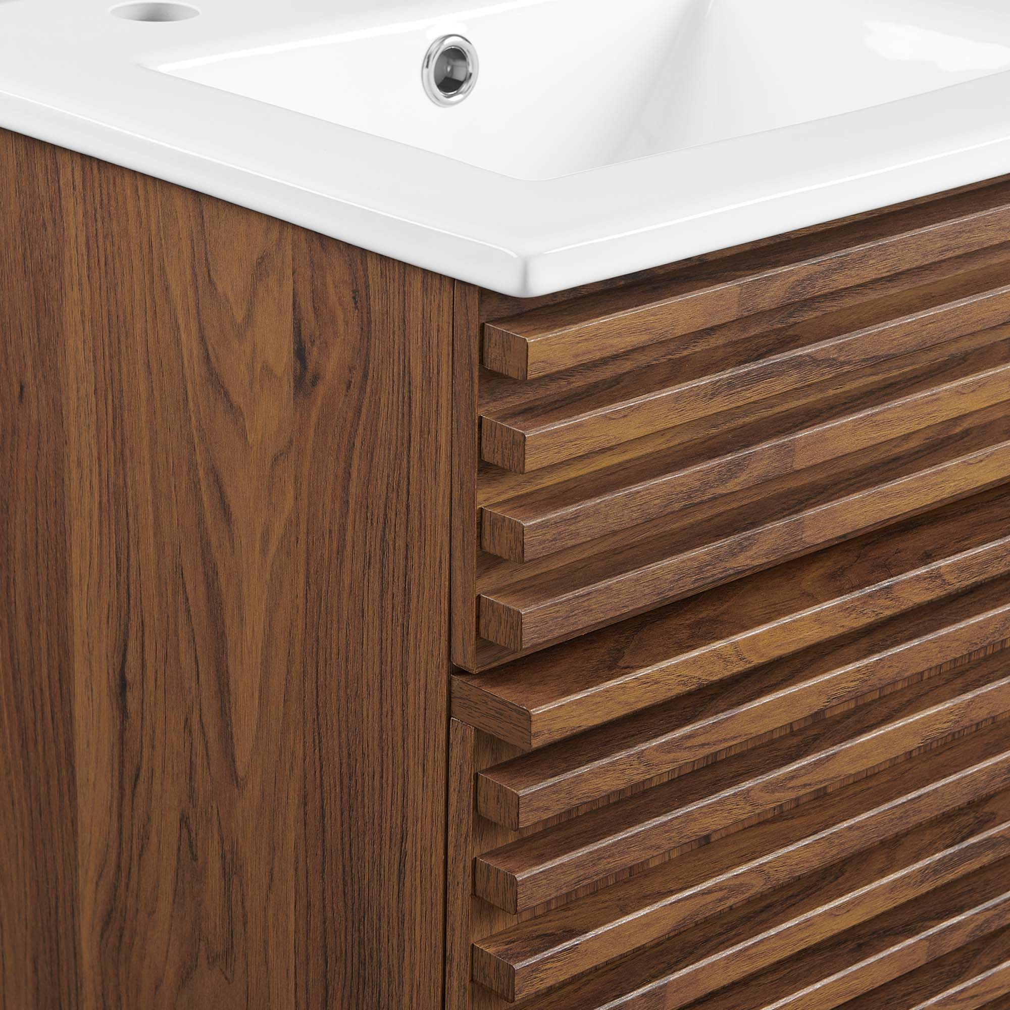 Render 18" Bathroom Vanity Cabinet, Walnut White