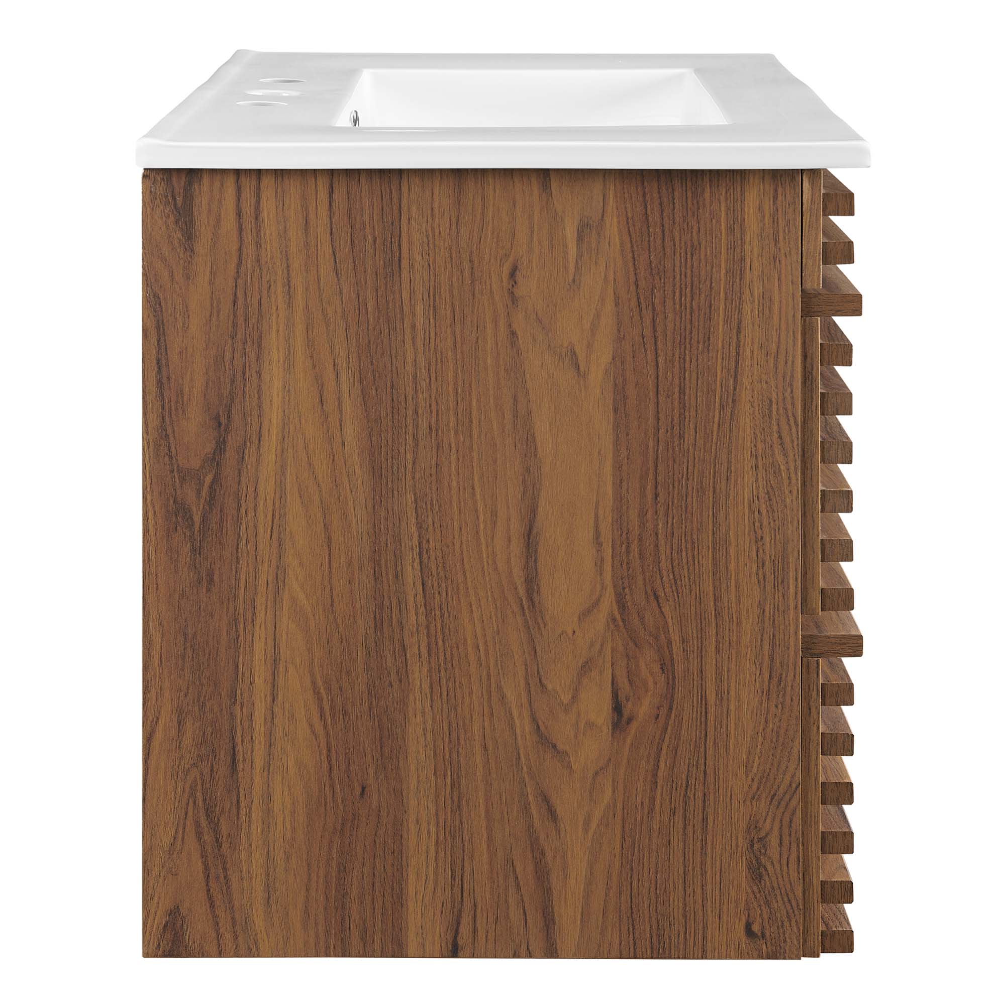 Render 30" Wall-Mount Bathroom Vanity, Walnut White