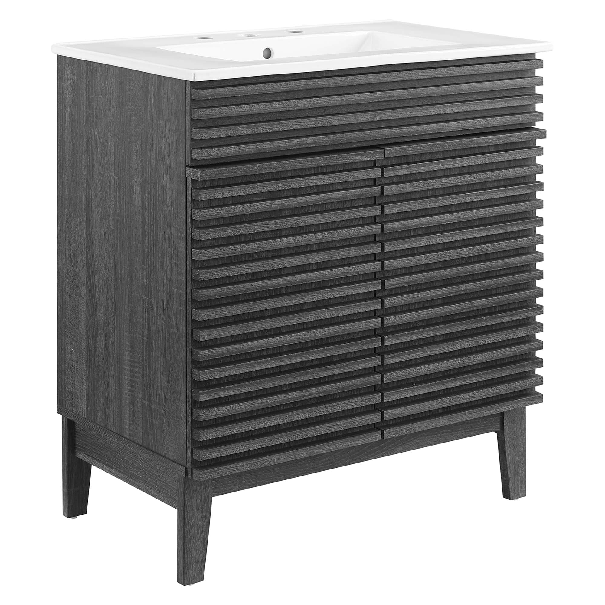 Render 30" Bathroom Vanity Cabinet, Charcaol White