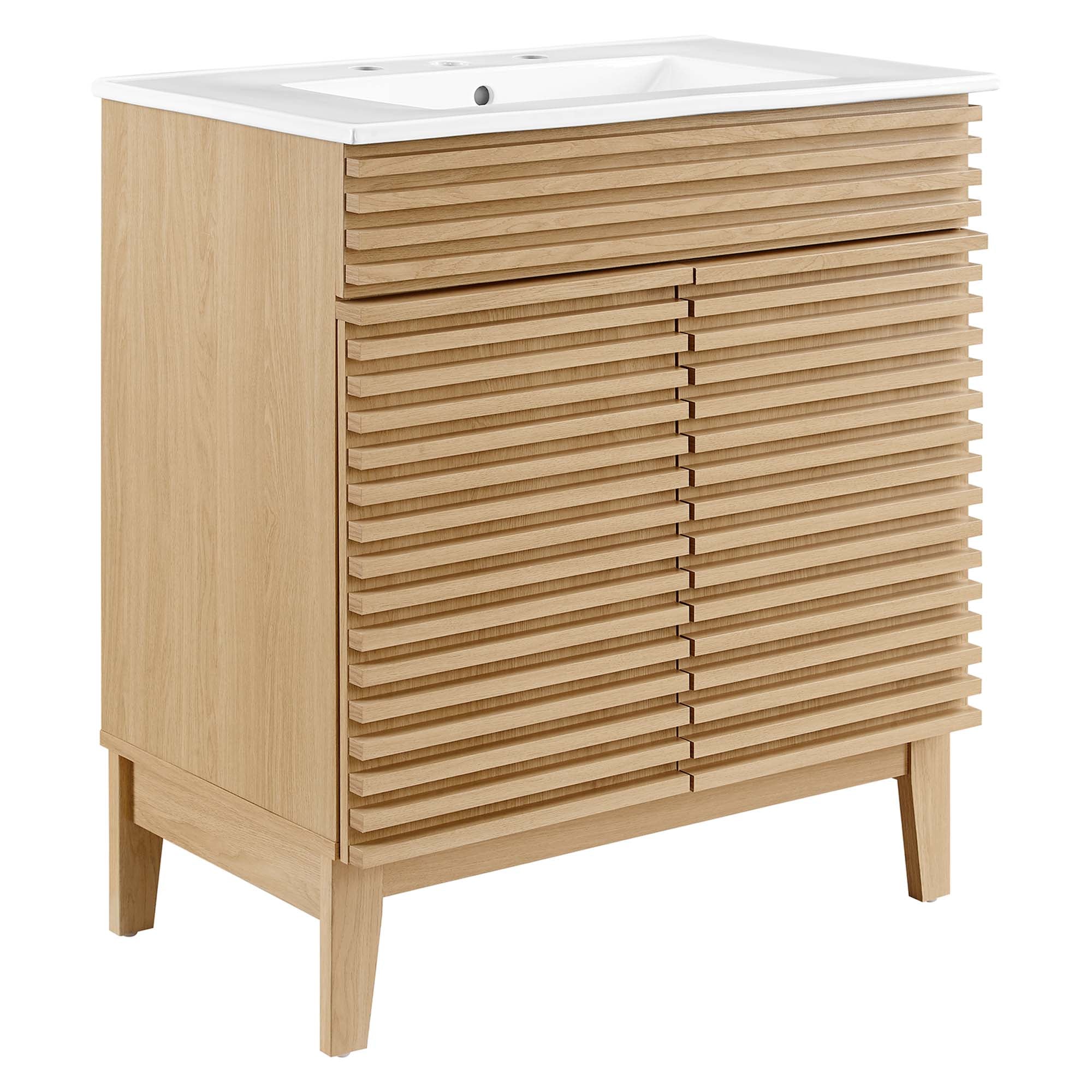Render 30" Bathroom Vanity Cabinet, Oak White