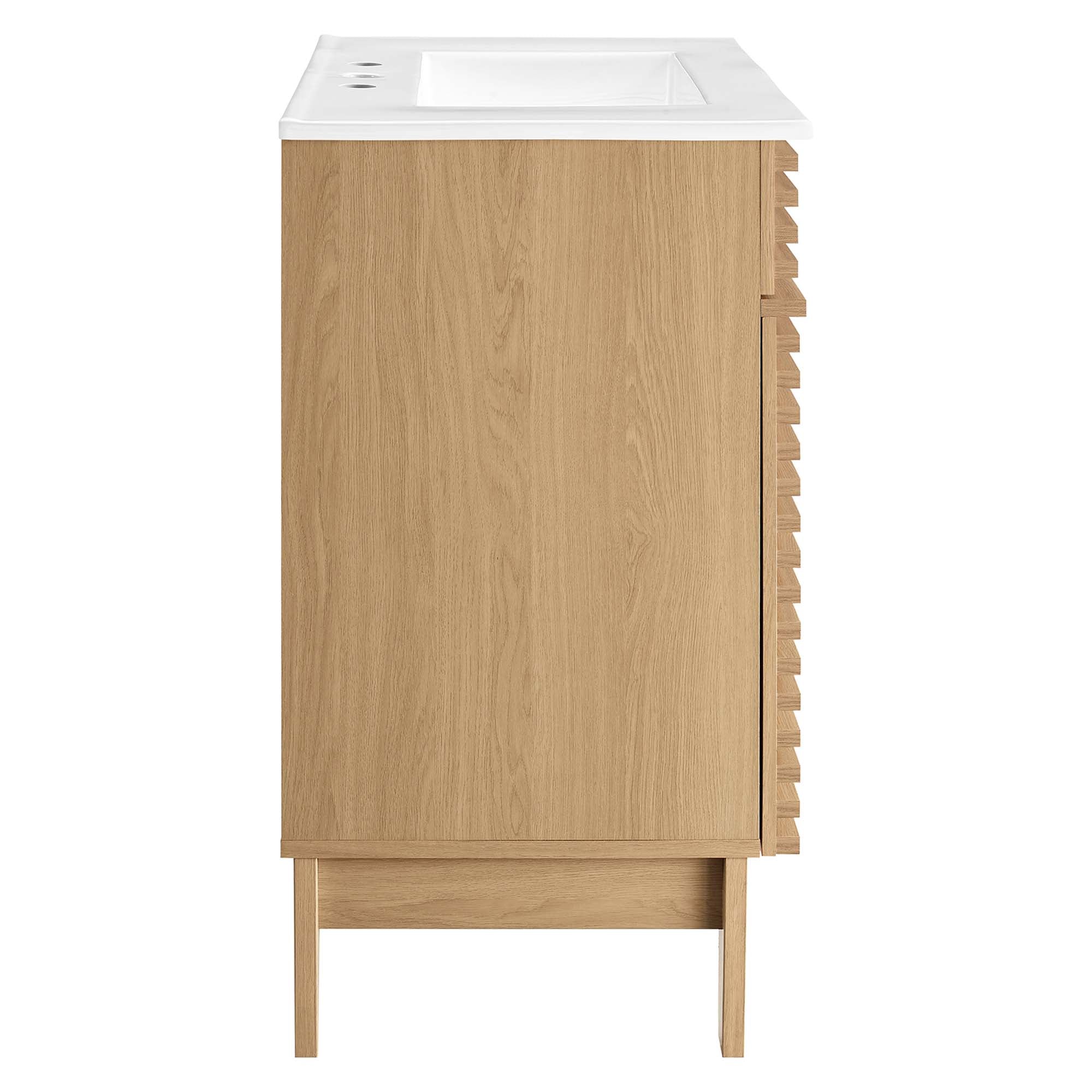 Render 30" Bathroom Vanity Cabinet, Oak White