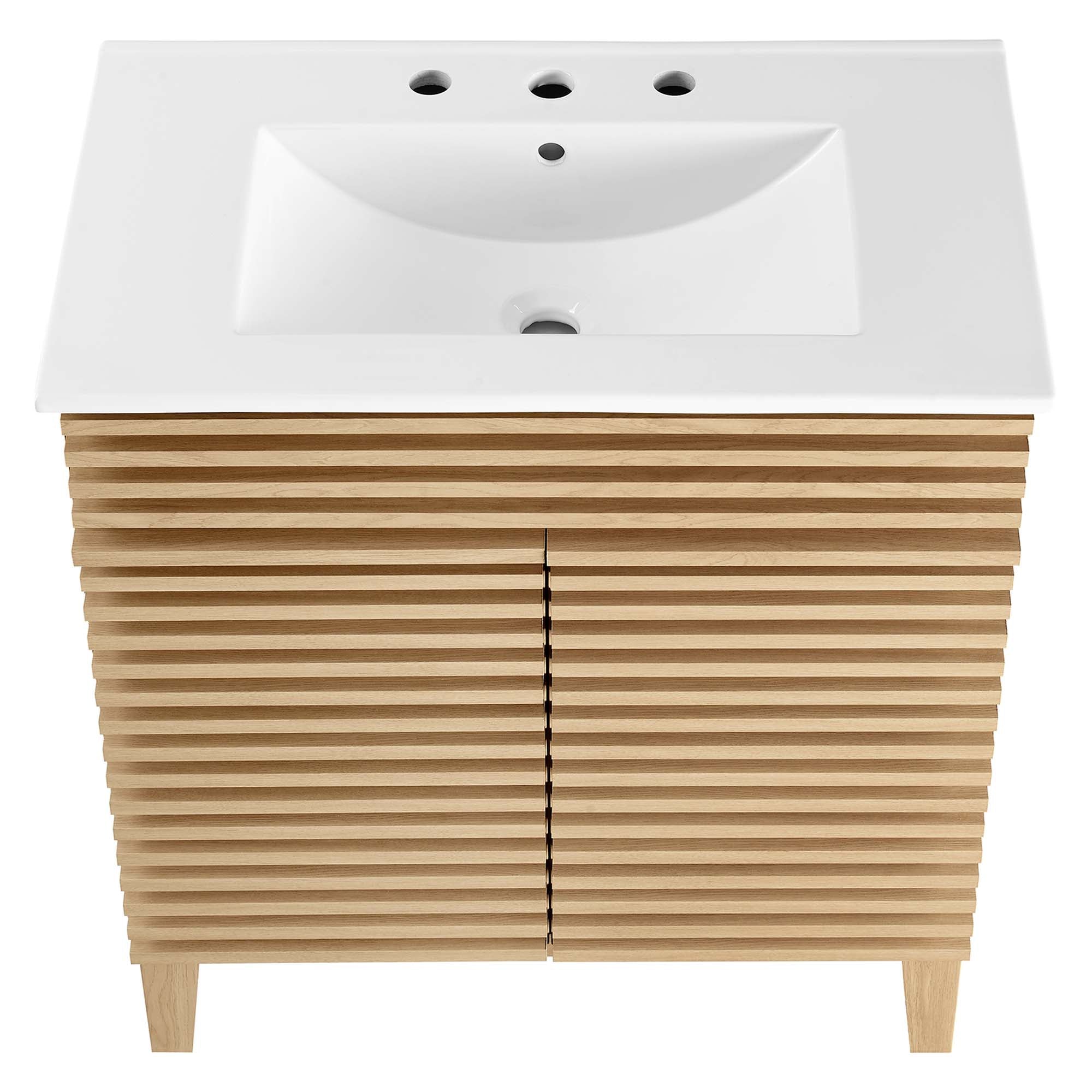 Render 30" Bathroom Vanity Cabinet, Oak White