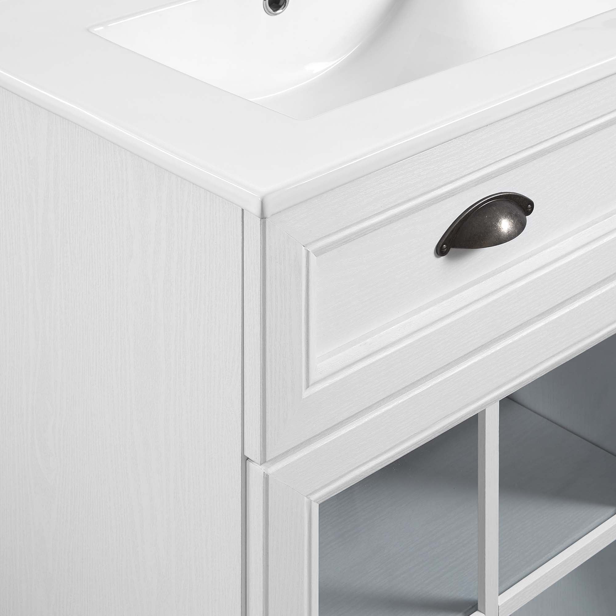 Isle 48" Double Bathroom Vanity Cabinet, White White