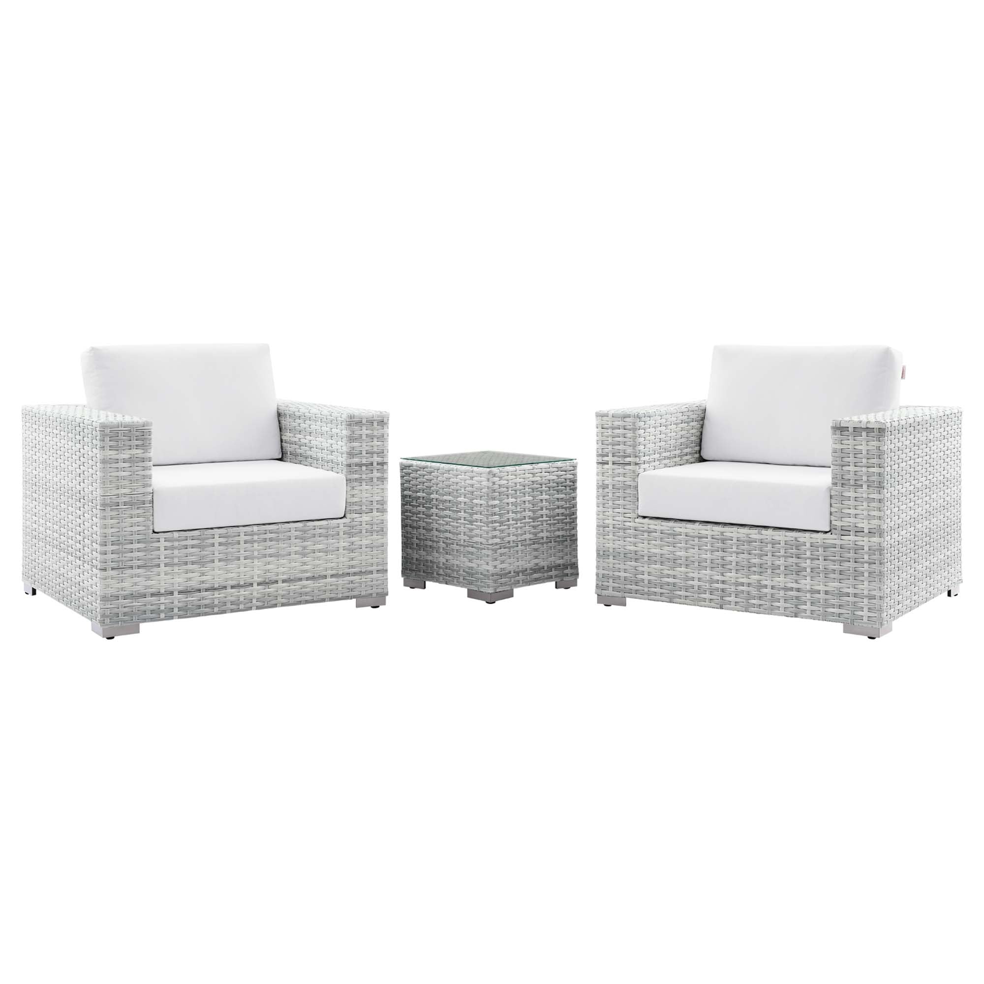 Convene 3-Piece Outdoor Patio Set, Light Gray White