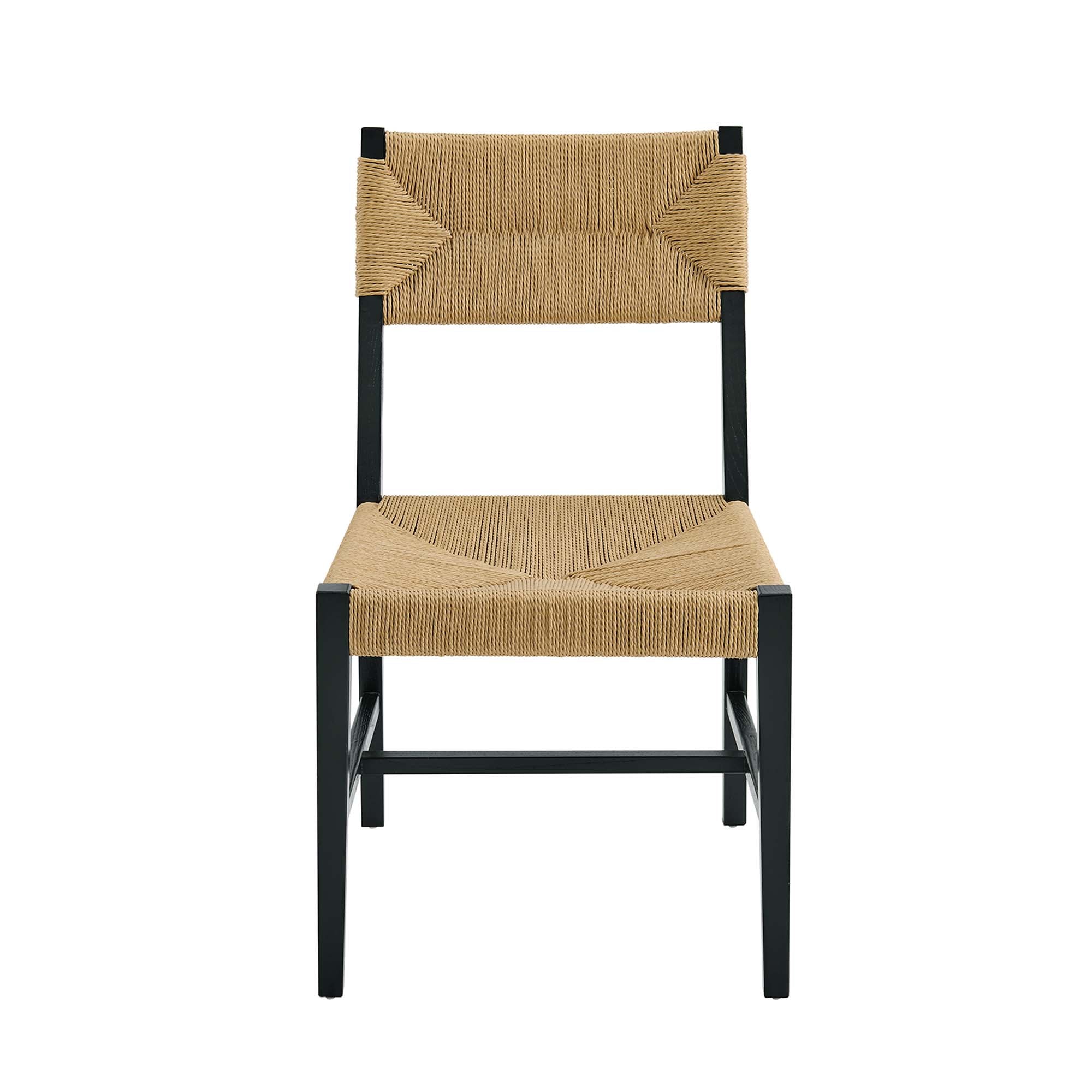 Bodie Wood Dining Chair, Black Natural
