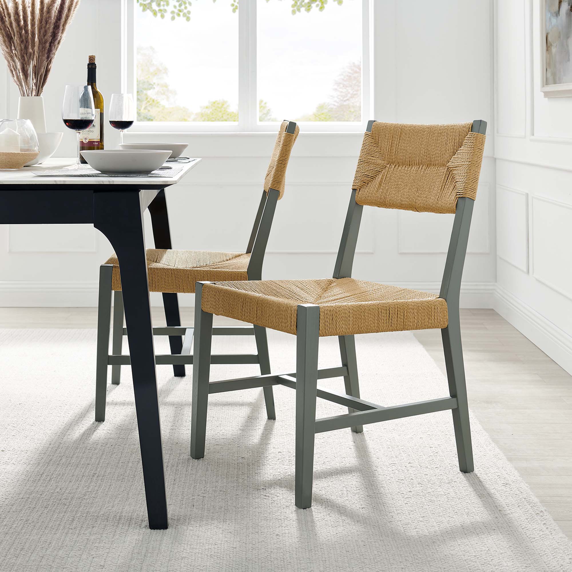 Bodie Wood Dining Chair, Light Gray Natural