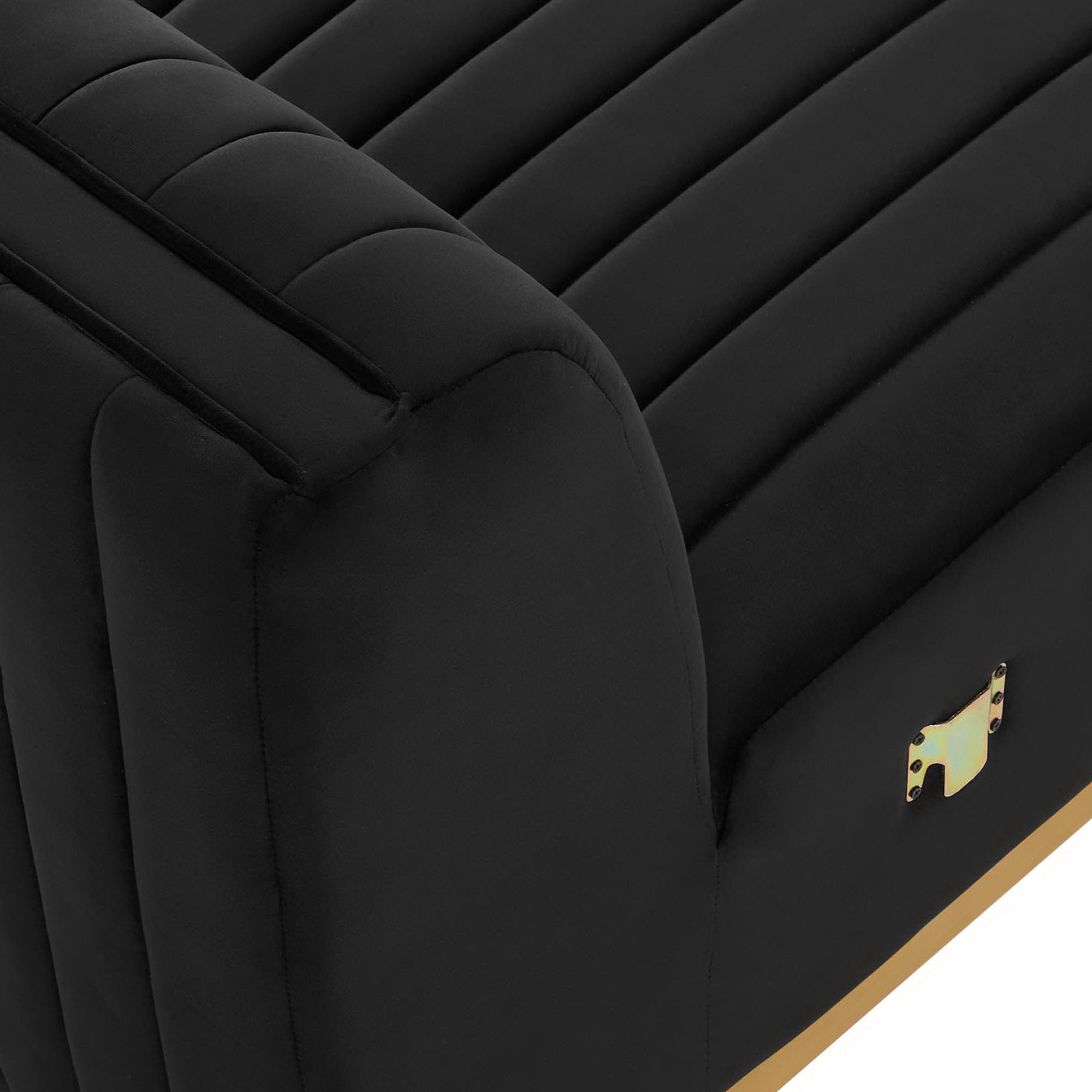 Conjure Channel Tufted Performance Velvet Armless Chair, Gold Black