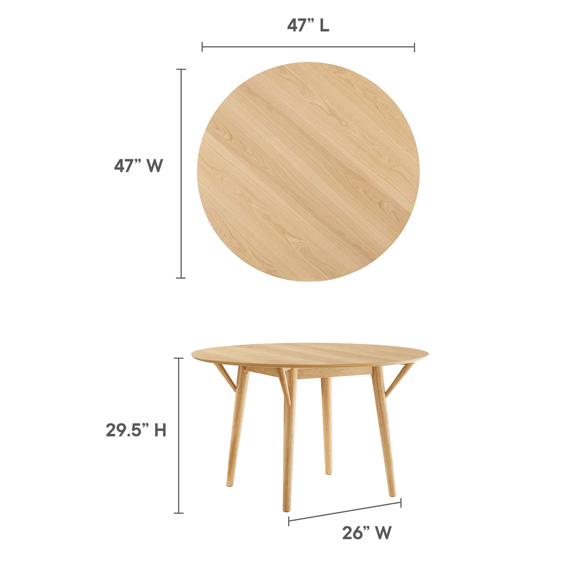 Gallant 47" Round Dining Table, Oak Oak