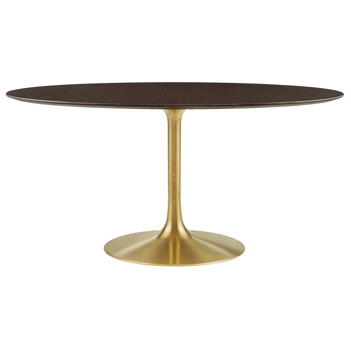 Lippa 60" Oval Wood Dining Table, Gold Cherry Walnut