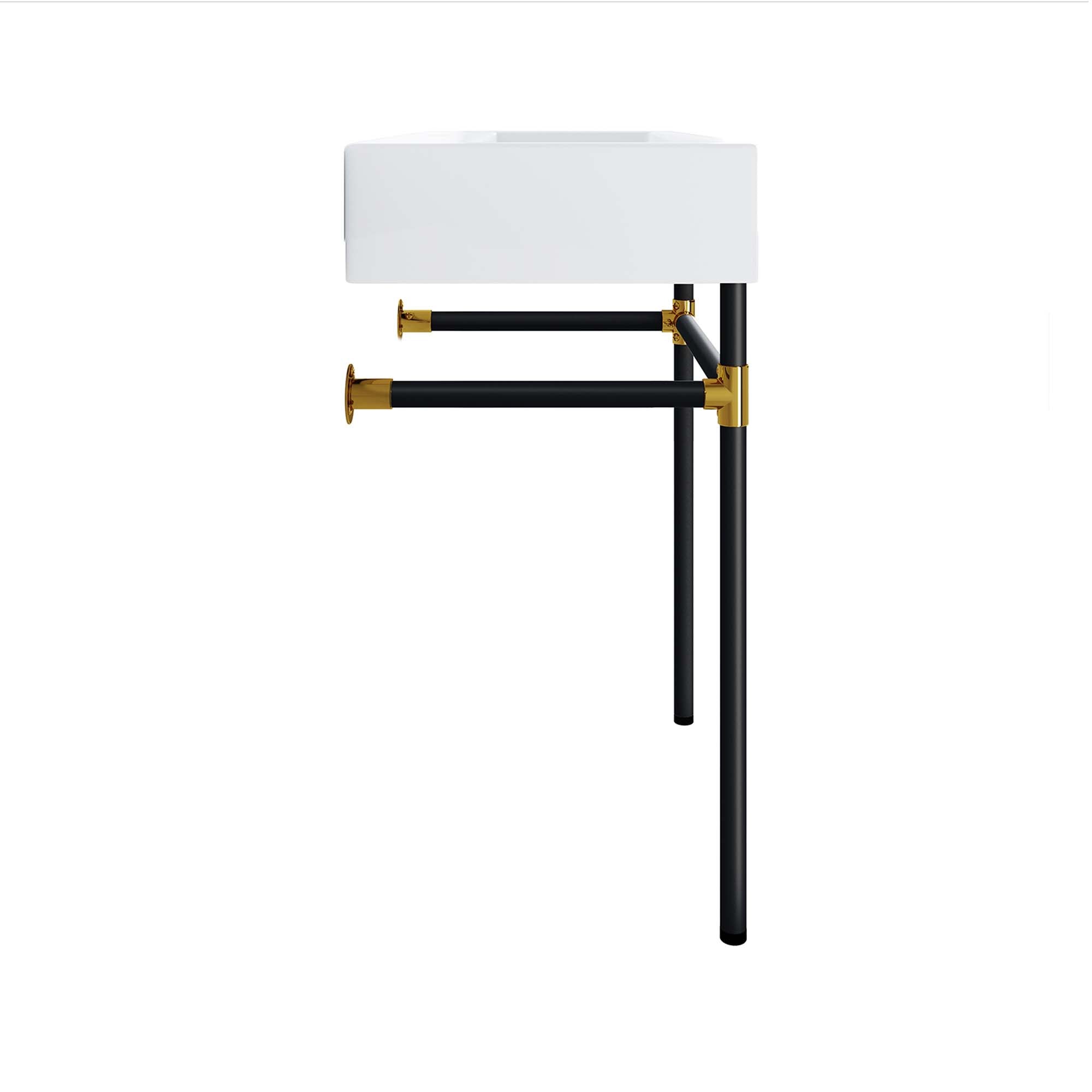Redeem 24" Wall-Mount Black Stainless Steel Bathroom Vanity, Black White