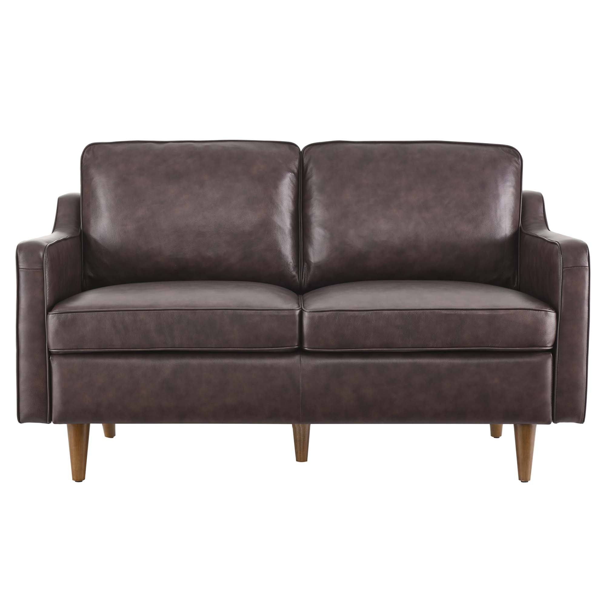 Impart Genuine Leather Loveseat, Brown