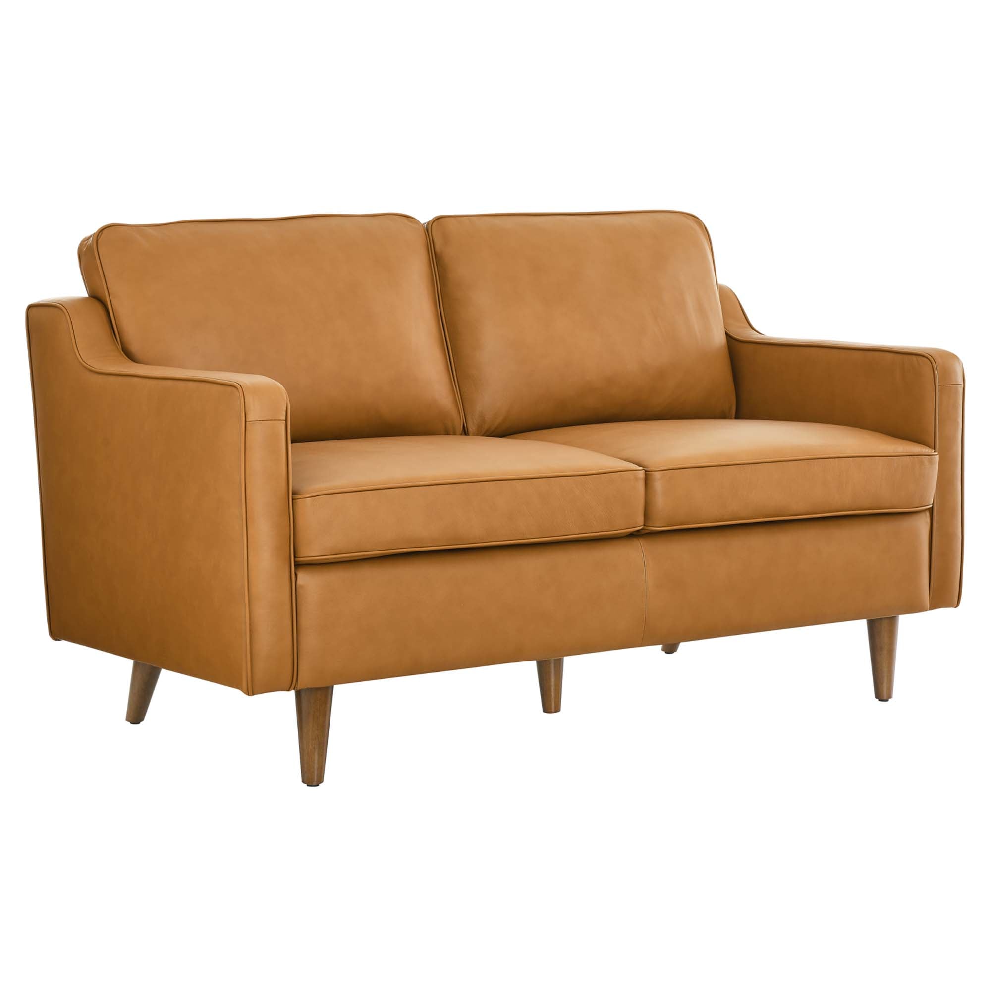 Impart Genuine Leather Loveseat, Tan