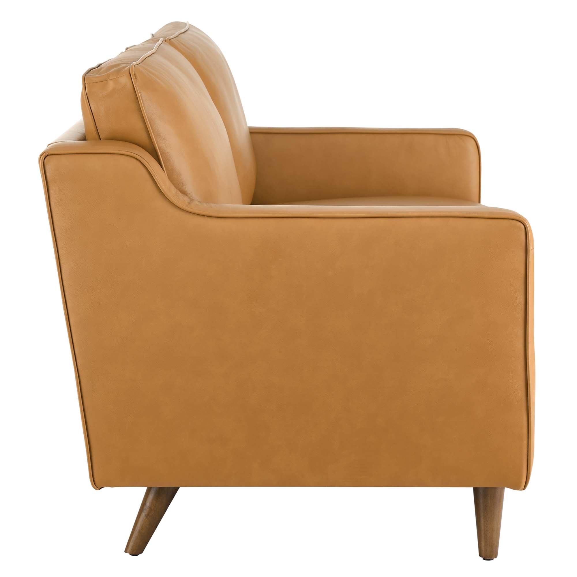 Impart Genuine Leather Loveseat, Tan