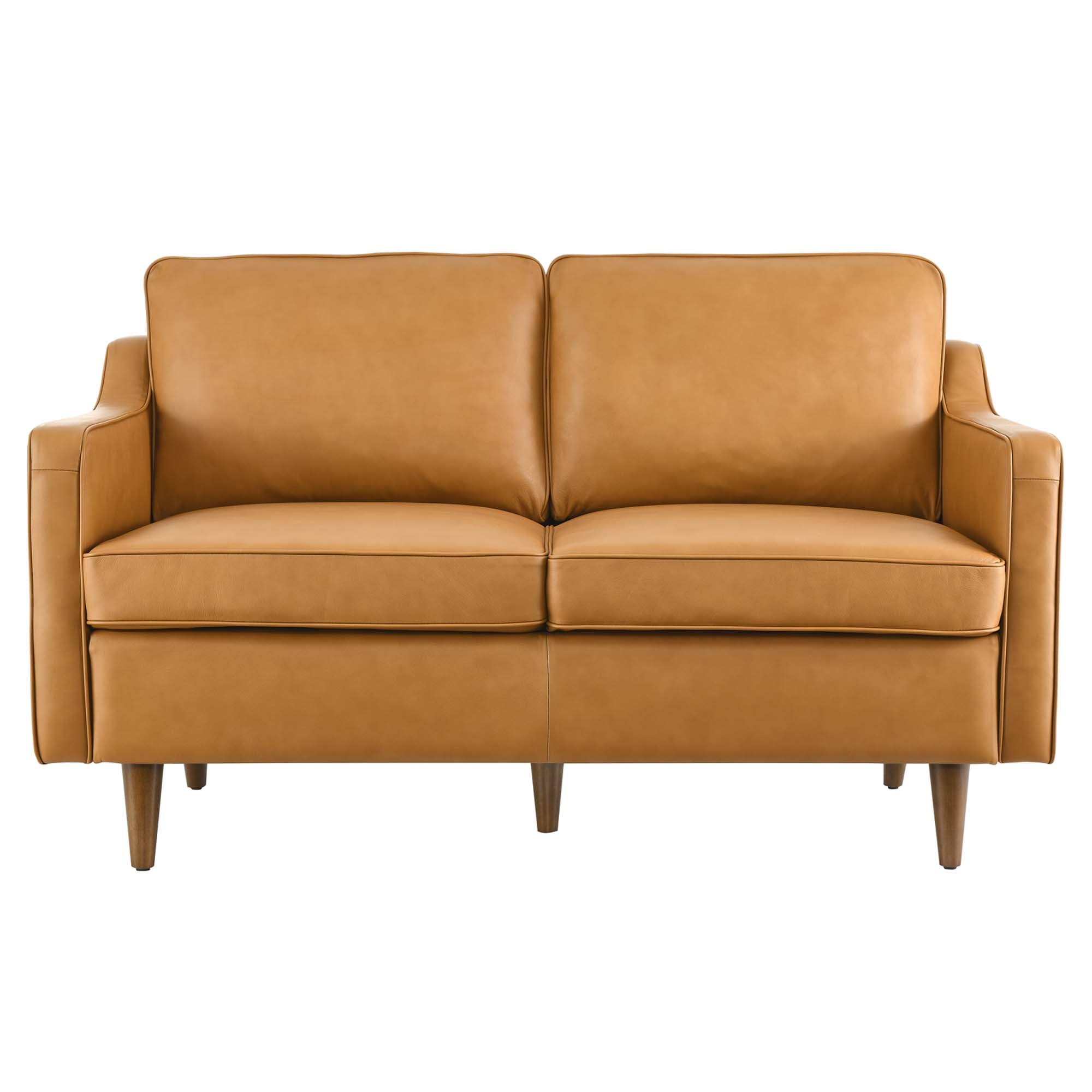 Impart Genuine Leather Loveseat, Tan