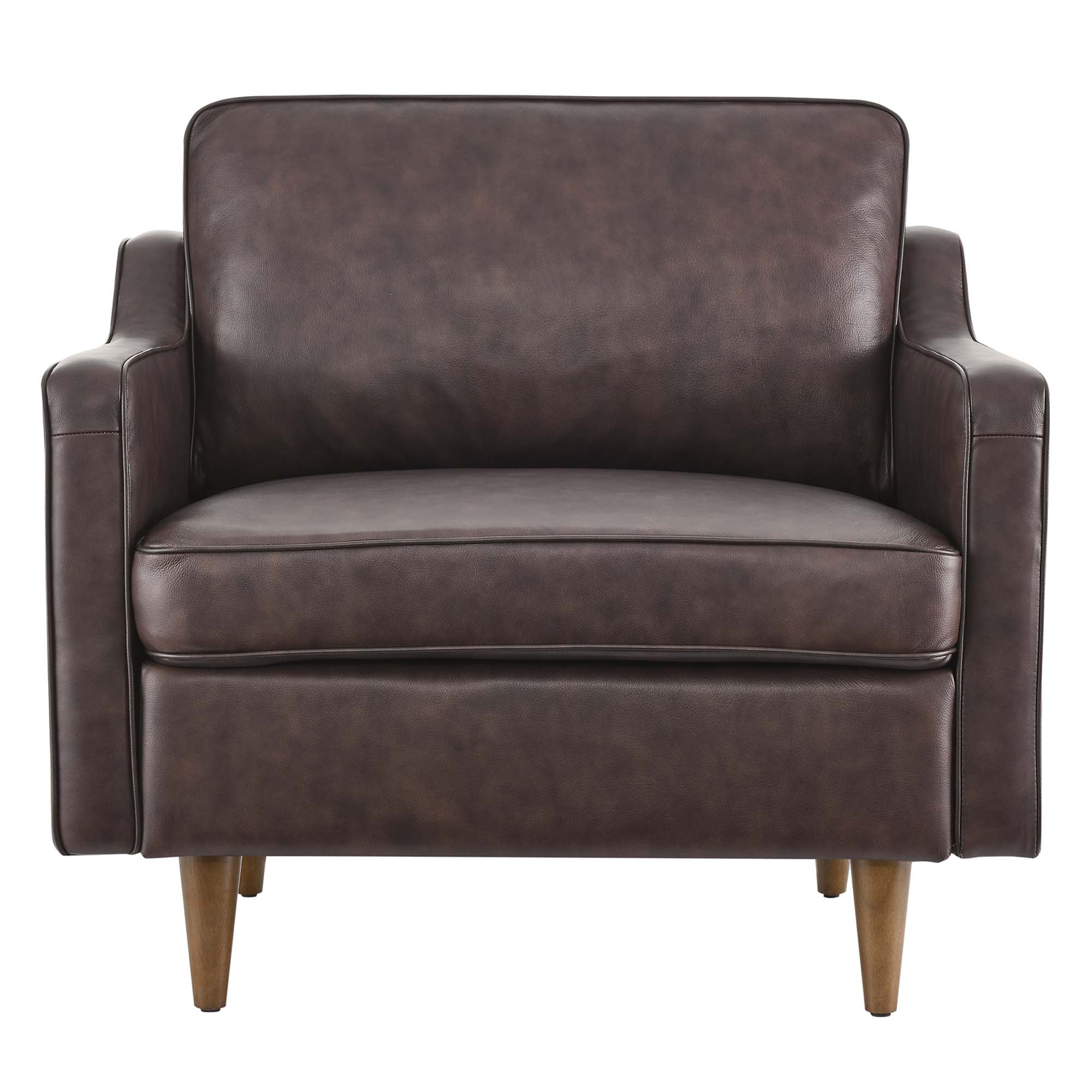 Impart Genuine Leather Armchair, Brown