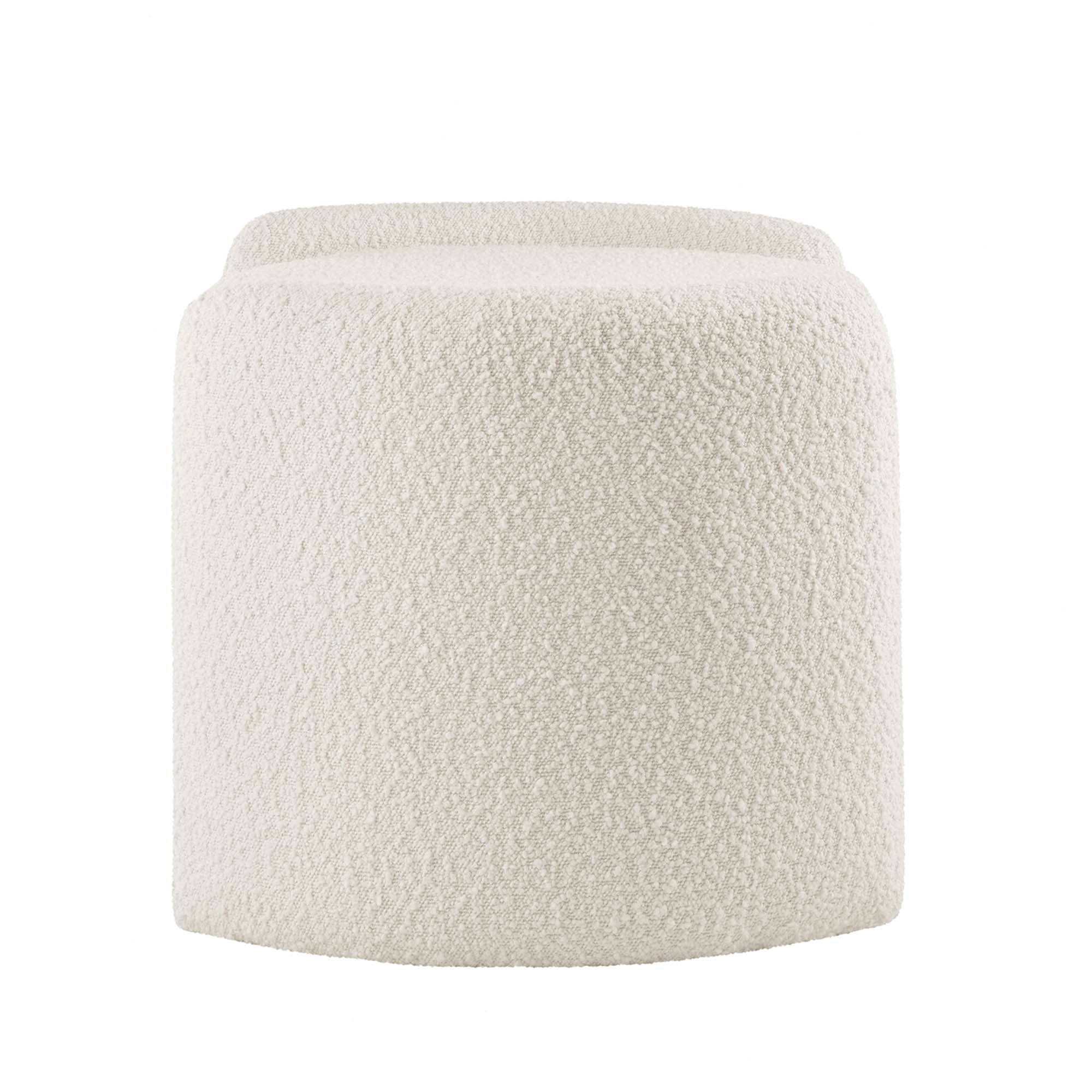 Nebula Boucle Upholstered Ottoman, Ivory
