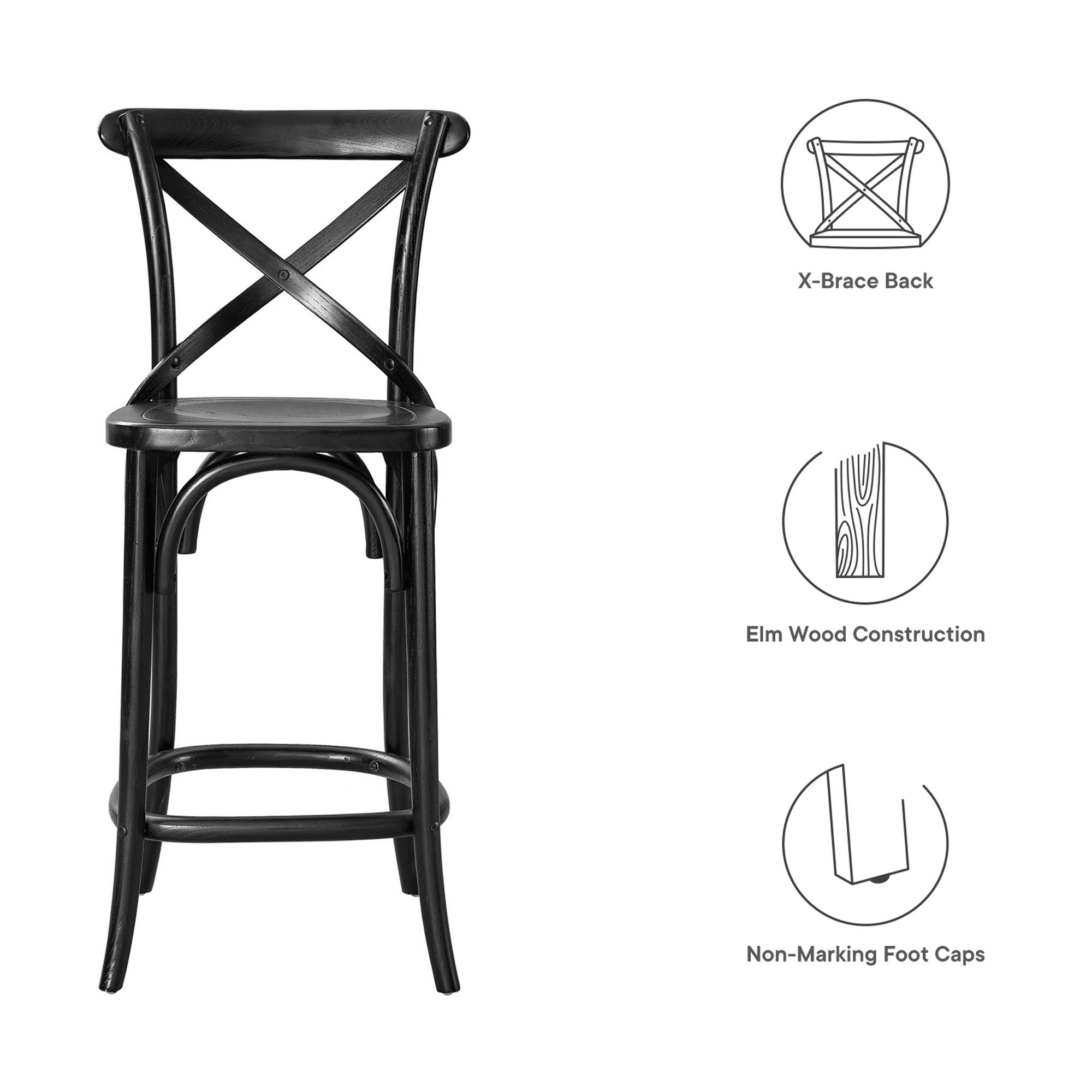 Gear Counter Stool, Black
