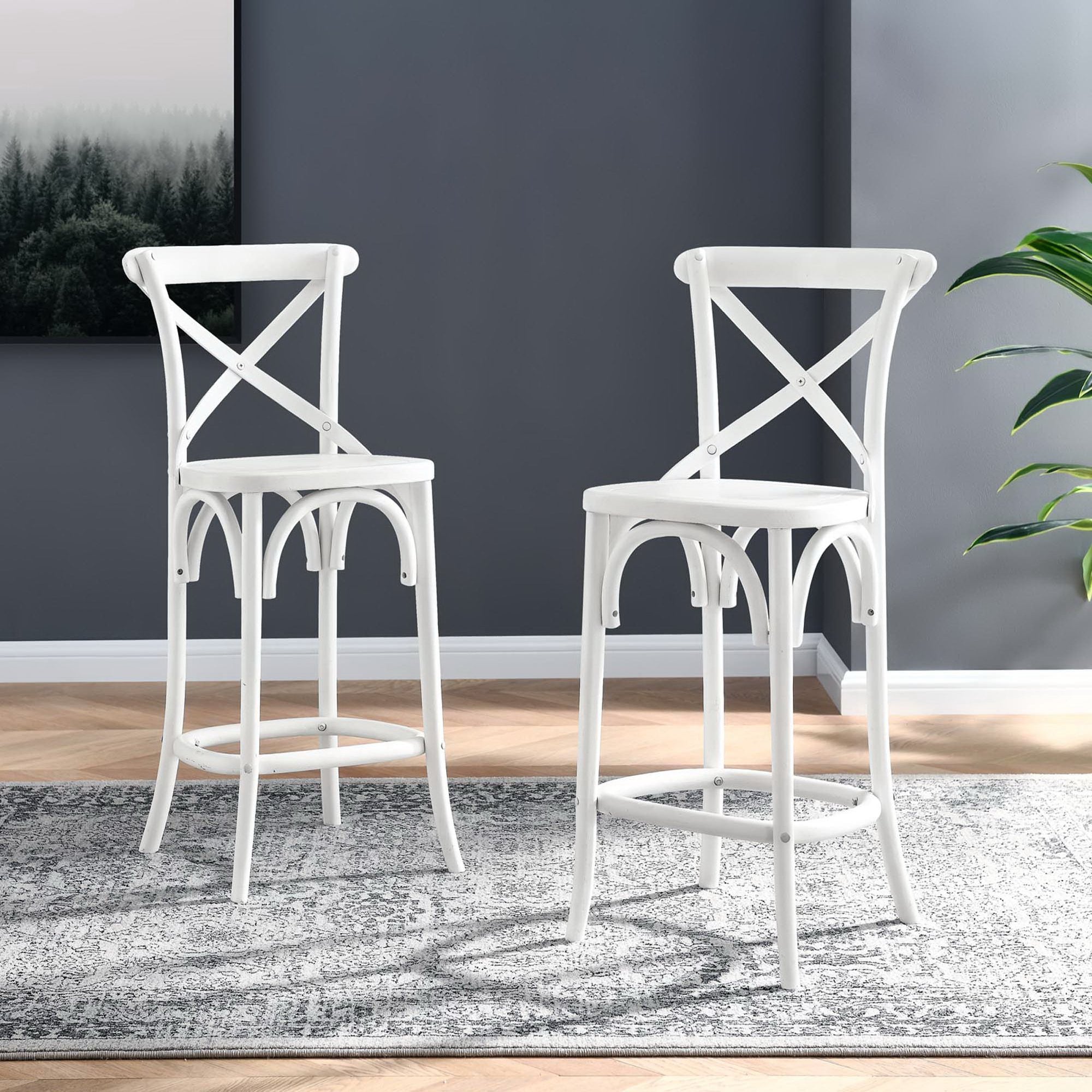 Gear Counter Stool, White