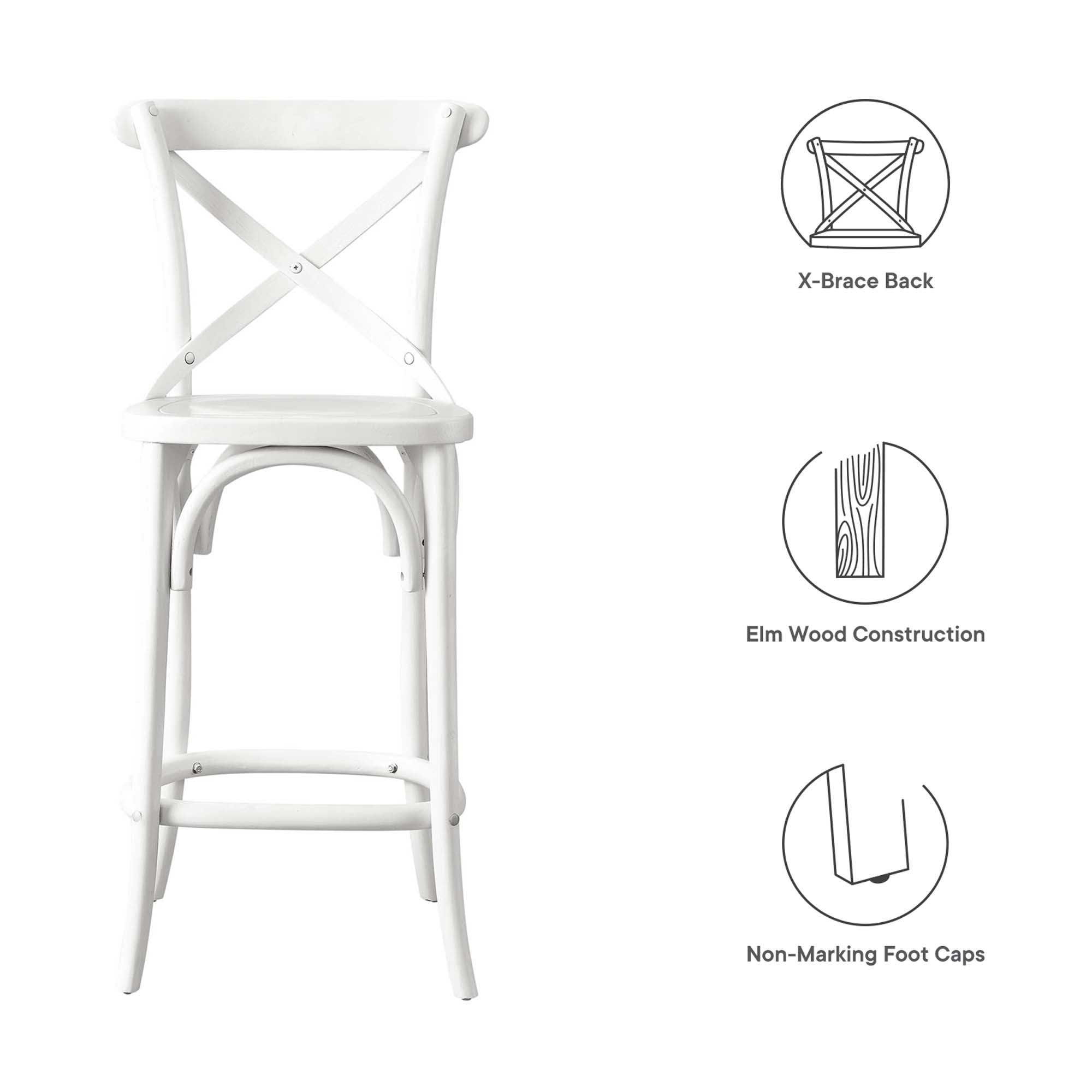 Gear Counter Stool, White
