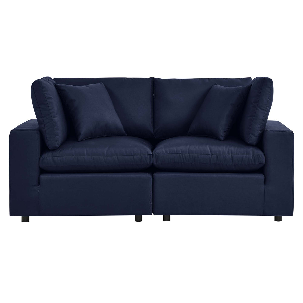 Commix Overstuffed Outdoor Patio Loveseat, Navy