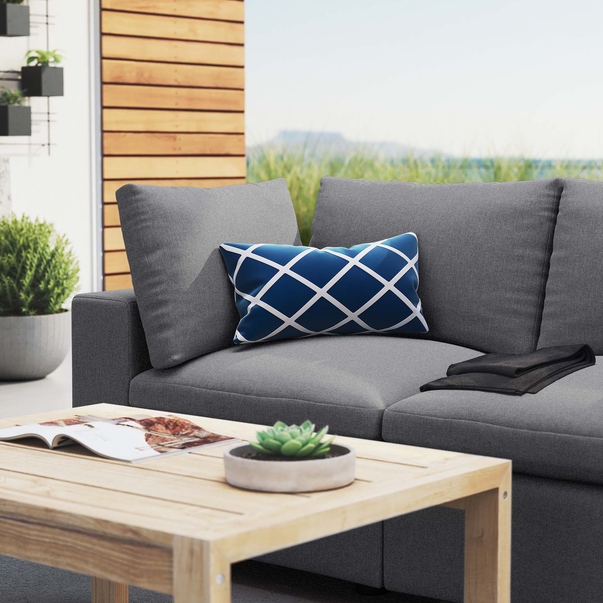 Commix Sunbrella® Outdoor Patio Loveseat, Gray