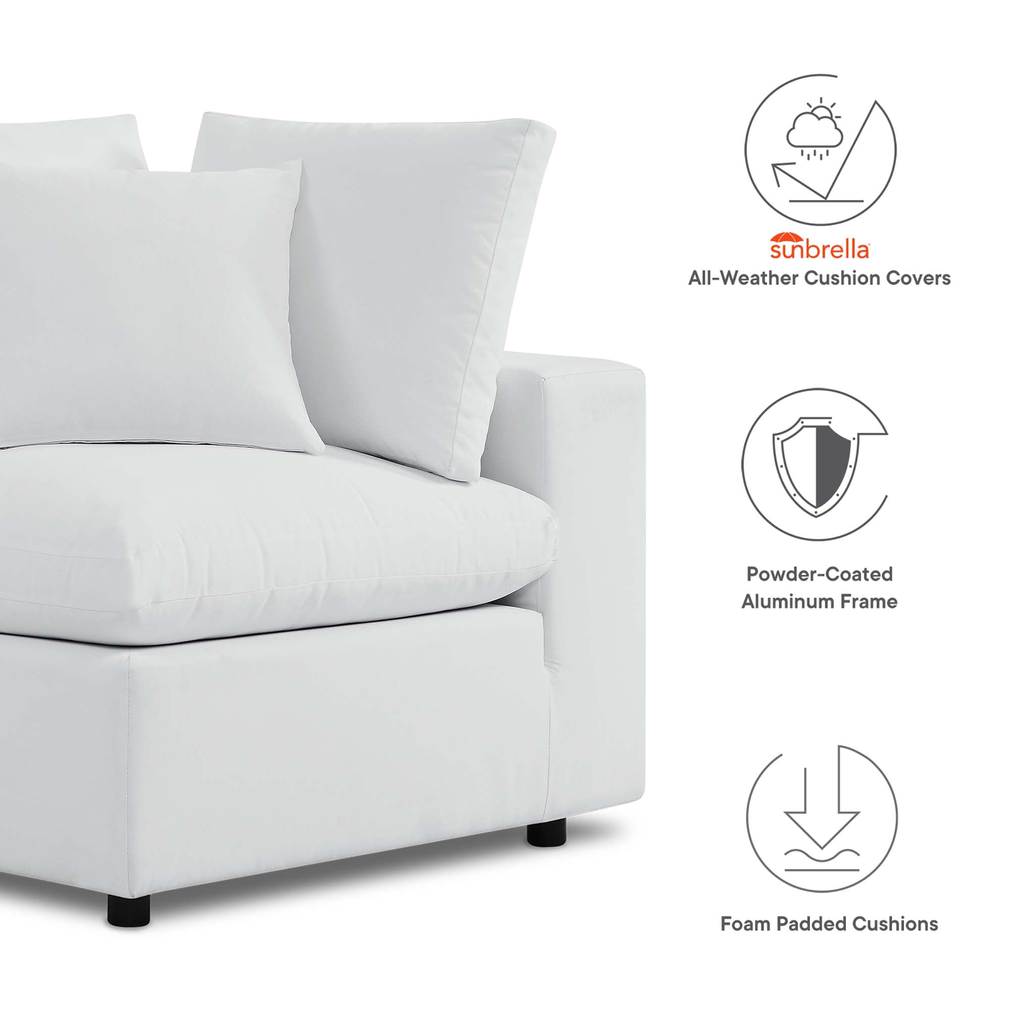 Commix Sunbrella® Outdoor Patio Sofa, White