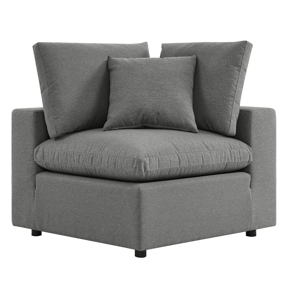 Commix 5-Piece Outdoor Patio Sectional Sofa, Charcoal