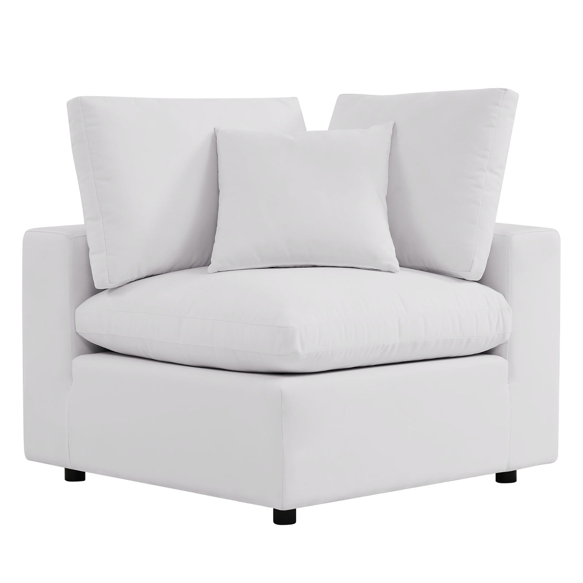 Commix 5-Piece Outdoor Patio Sectional Sofa, White