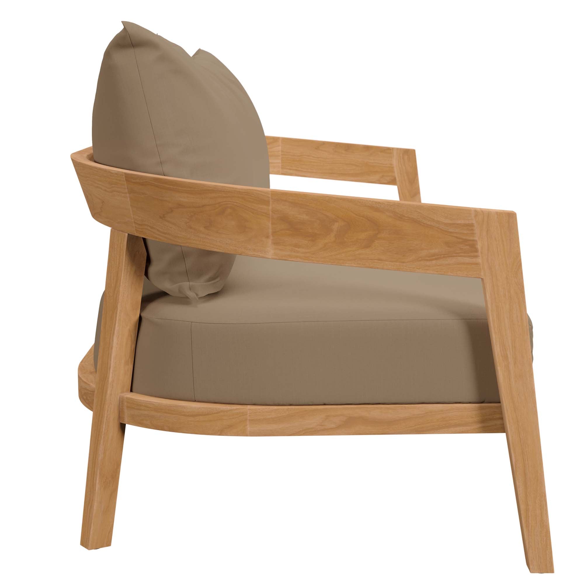Brisbane Teak Wood Outdoor Patio Loveseat, Natural Light Brown