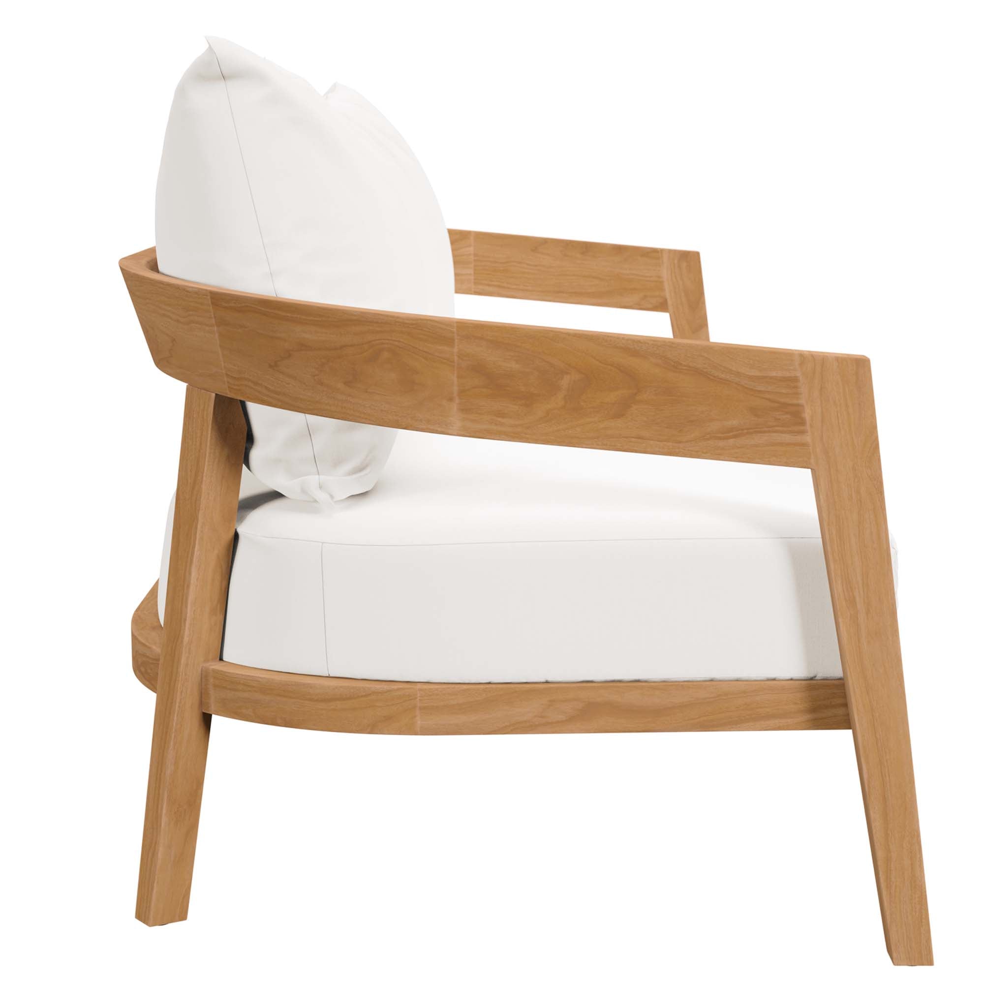 Brisbane Teak Wood Outdoor Patio Loveseat, Natural White