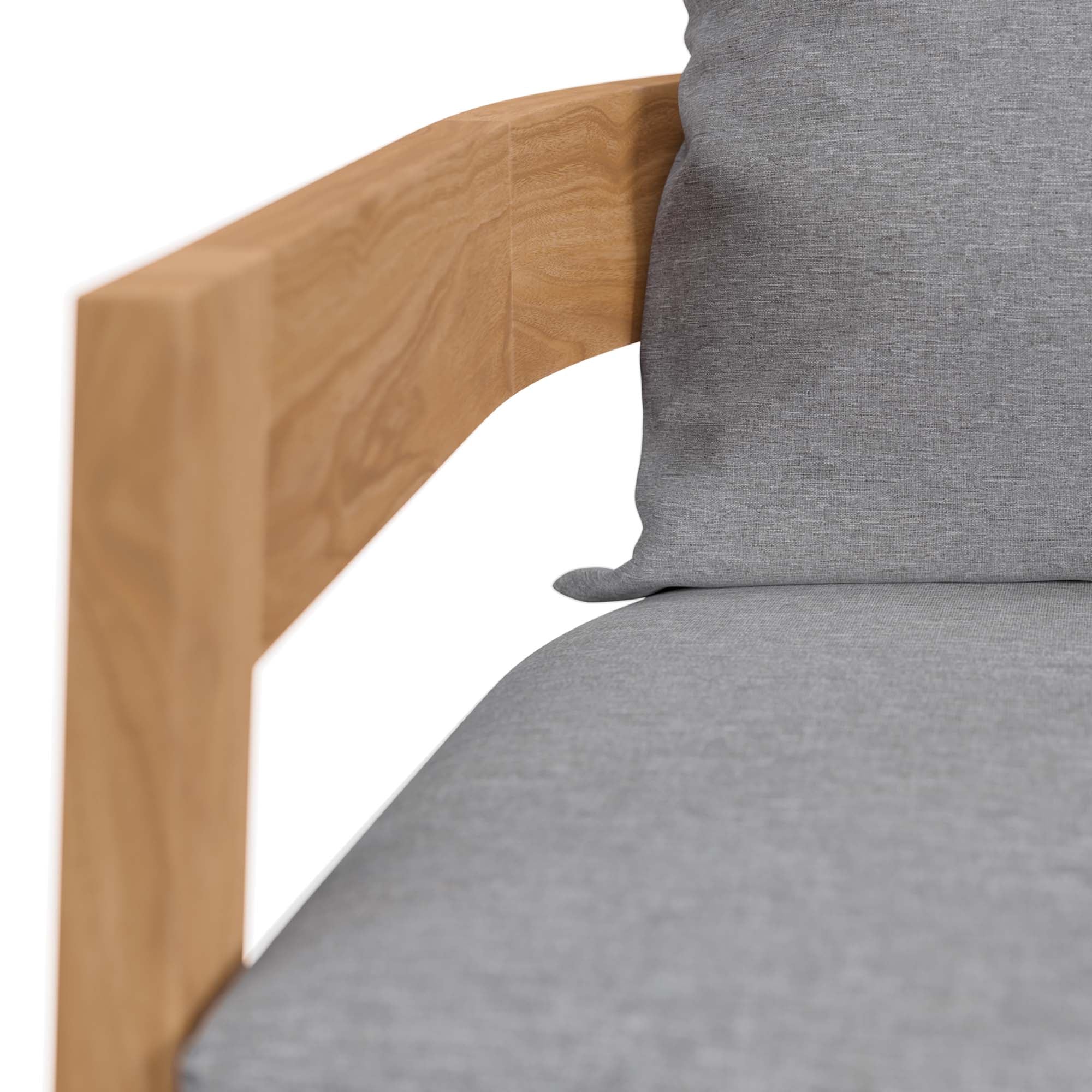 Brisbane Teak Wood Outdoor Patio Armchair, Natural Gray