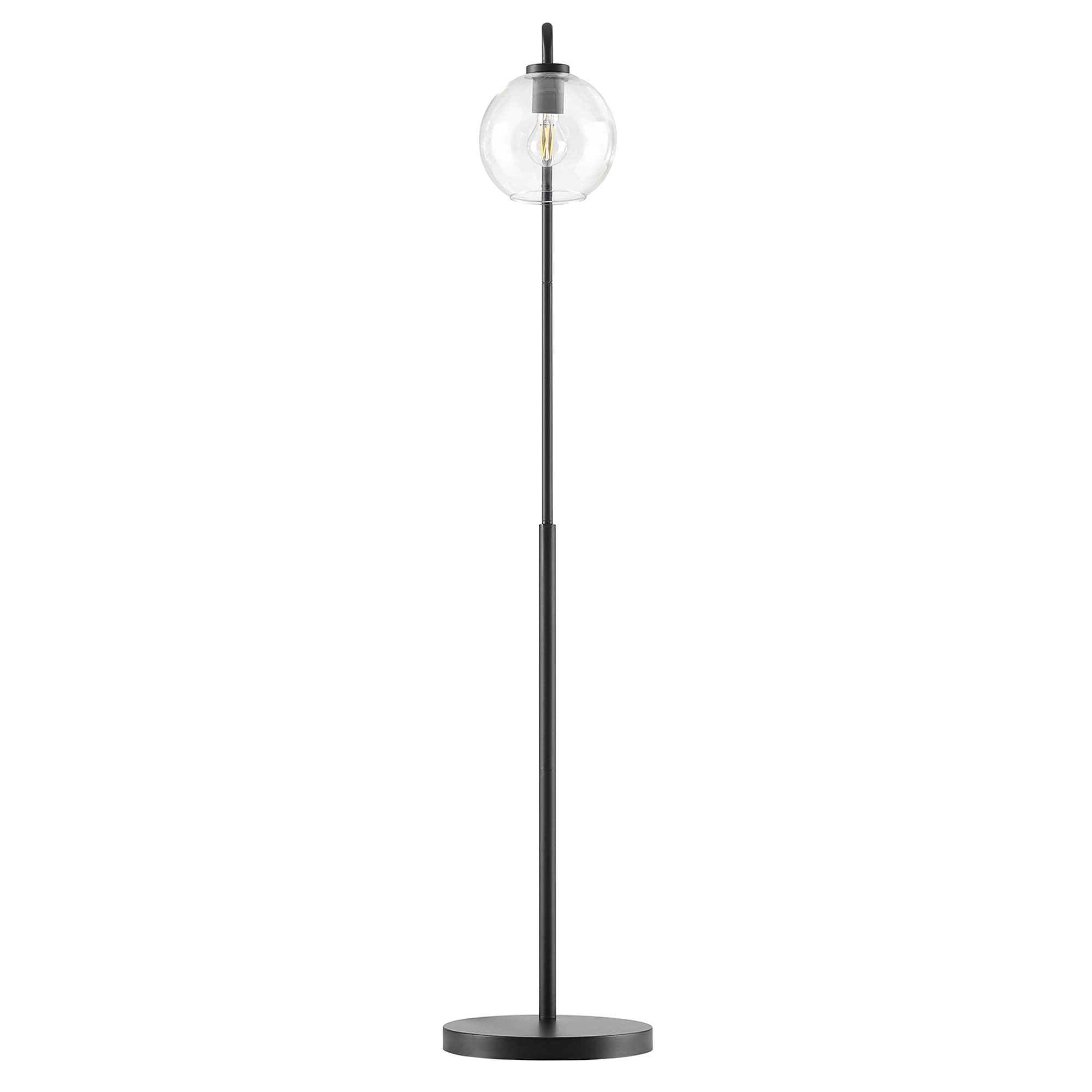Silo Glass Globe Glass and Metal Floor Lamp, Black