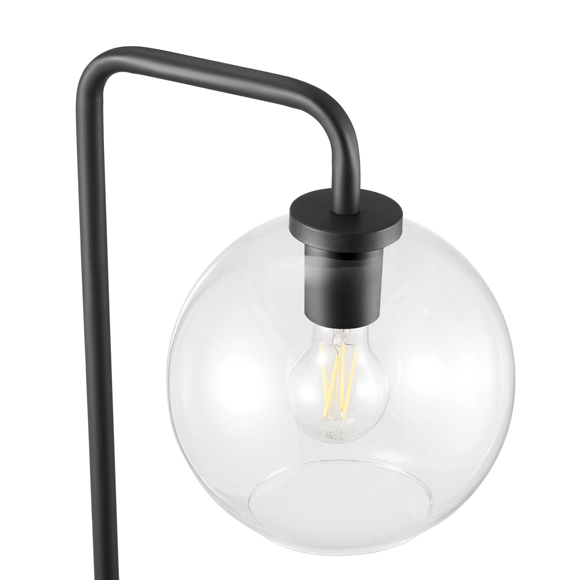 Silo Glass Globe Glass and Metal Floor Lamp, Black